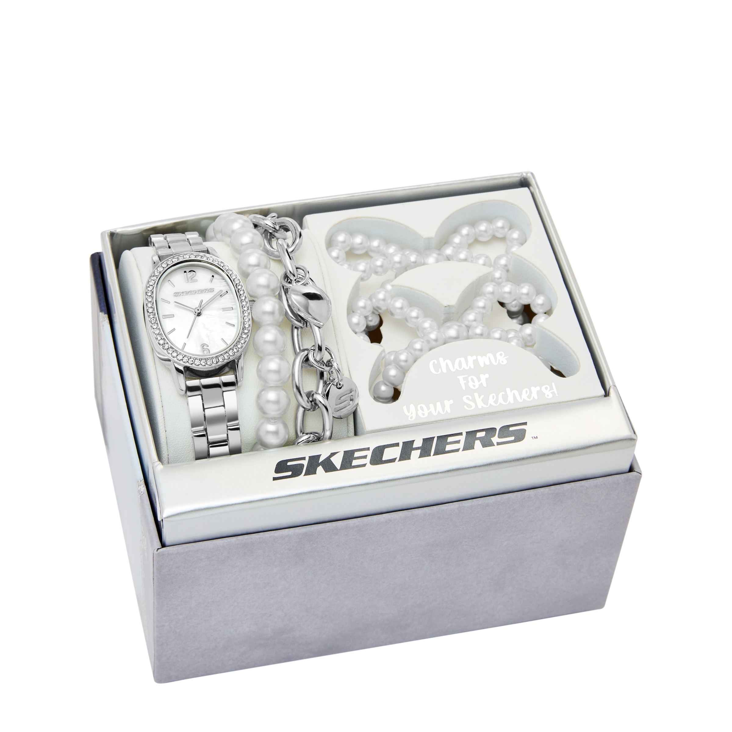 Skechers Quarzuhr »SETS« Armbanduhr, Damenuhr, Ideal auch als Geschenk, analog, Glassteine
