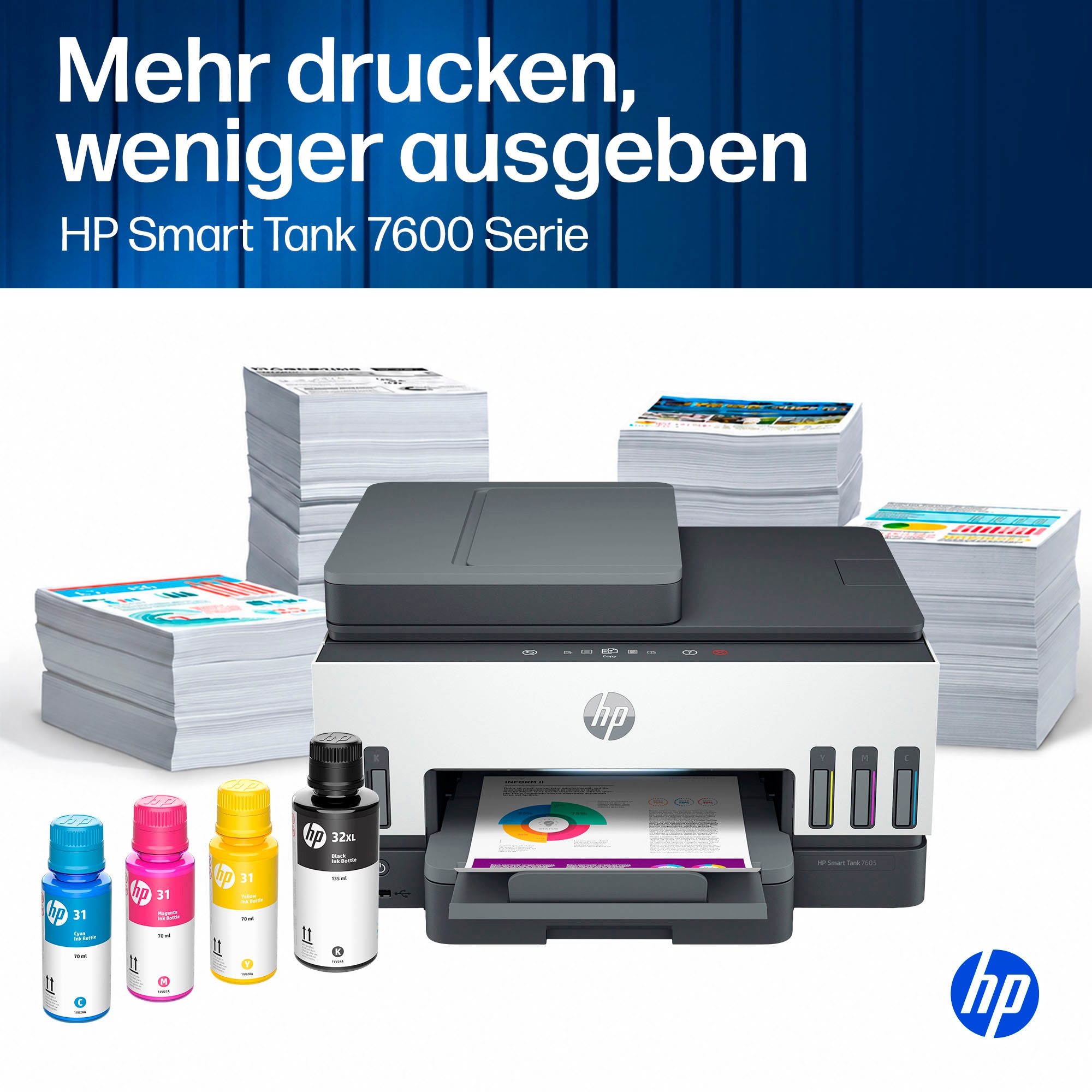 HP Multifunktionsdrucker »Smart Tank 7605« Bis zu 50€ Cashback sichern! Nur bis zum 31.10.2026