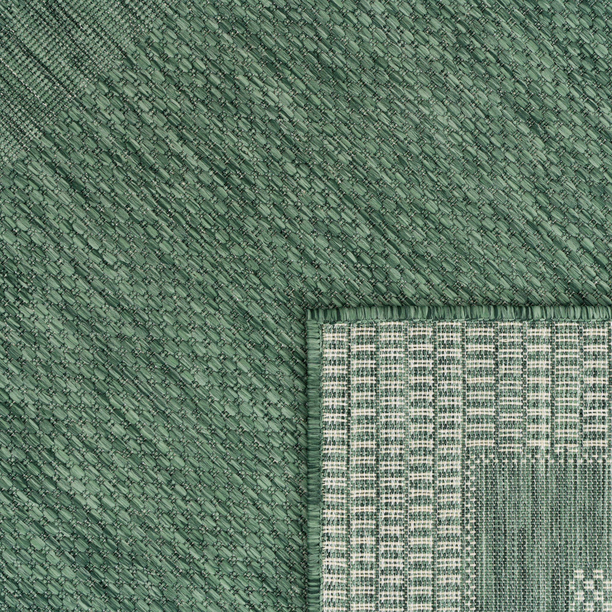Paco Home Teppich »Roma 272«, rechteckig, 4 mm Höhe, Flachgewebe, meliert, mit dezenter Bordüre, In- und Outdoor geeignet
