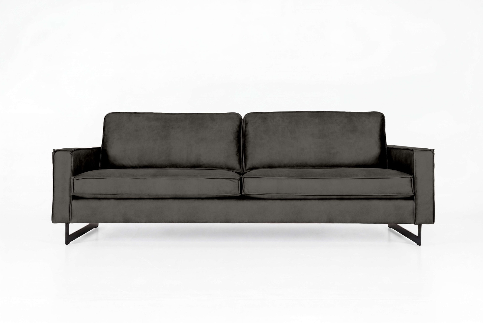 OTTO home 3-Sitzer »Maxi-Ausführung Pinto, 236 cm, Cord, Chenille, Lederoptik« mit Keder, schwarze Metallfüße, Wellenunterfederung