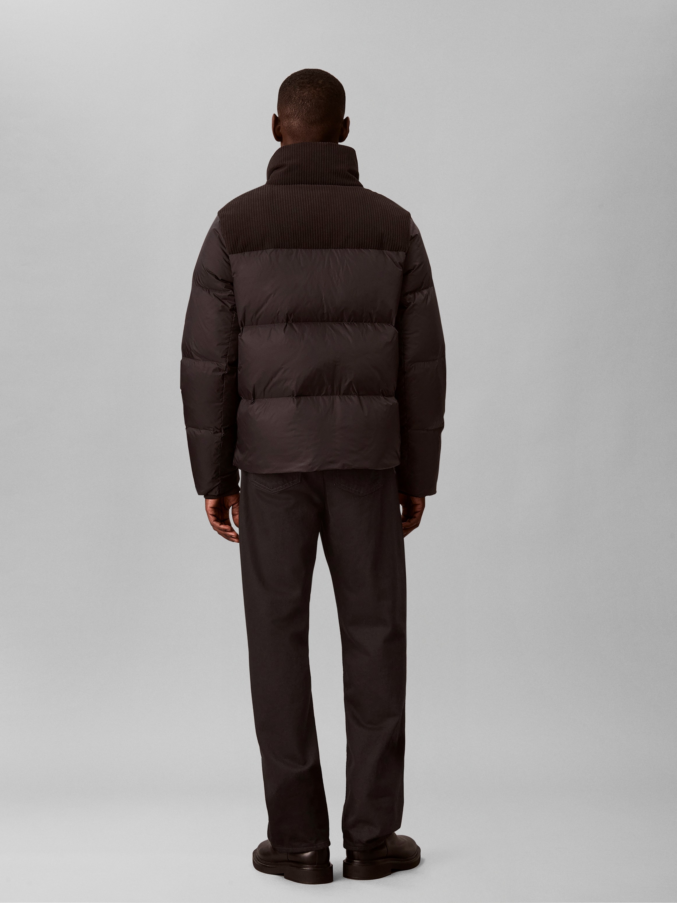 Calvin Klein Jeans Steppjacke »MIXED MEDIA DOWN PUFFER« ohne Kapuze Regular fit mit Stehkragen
