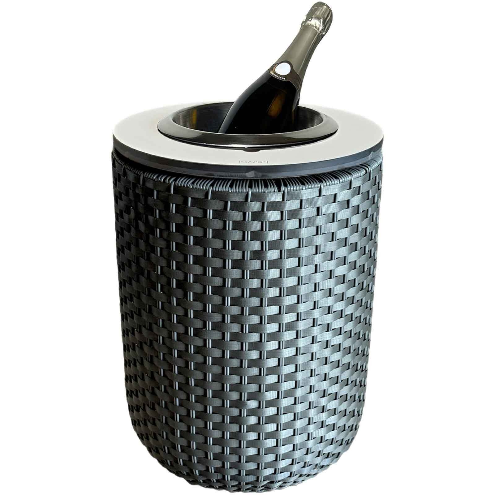COOTAB Cooler Table Beistelltisch »4-in-1 Loungetisch mit Edelstahl-Kühler London 50 cm« 1 Stk. tlg. Wetterfest, Pflegeleicht, Hitzebeständig, Verstellbare Füße