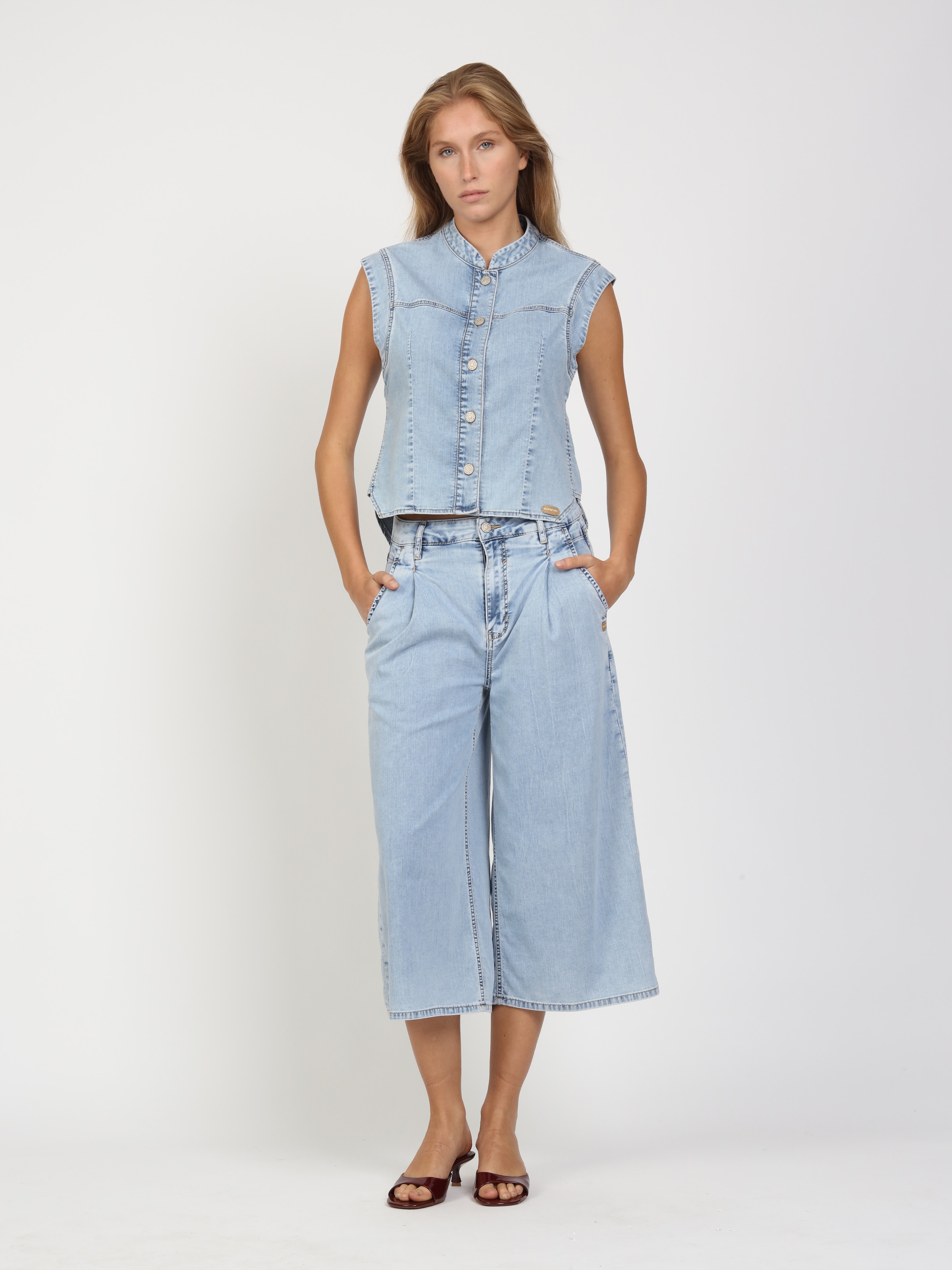 GANG Jeansweste »94LARA VEST« ärmelloser Relax-Fit