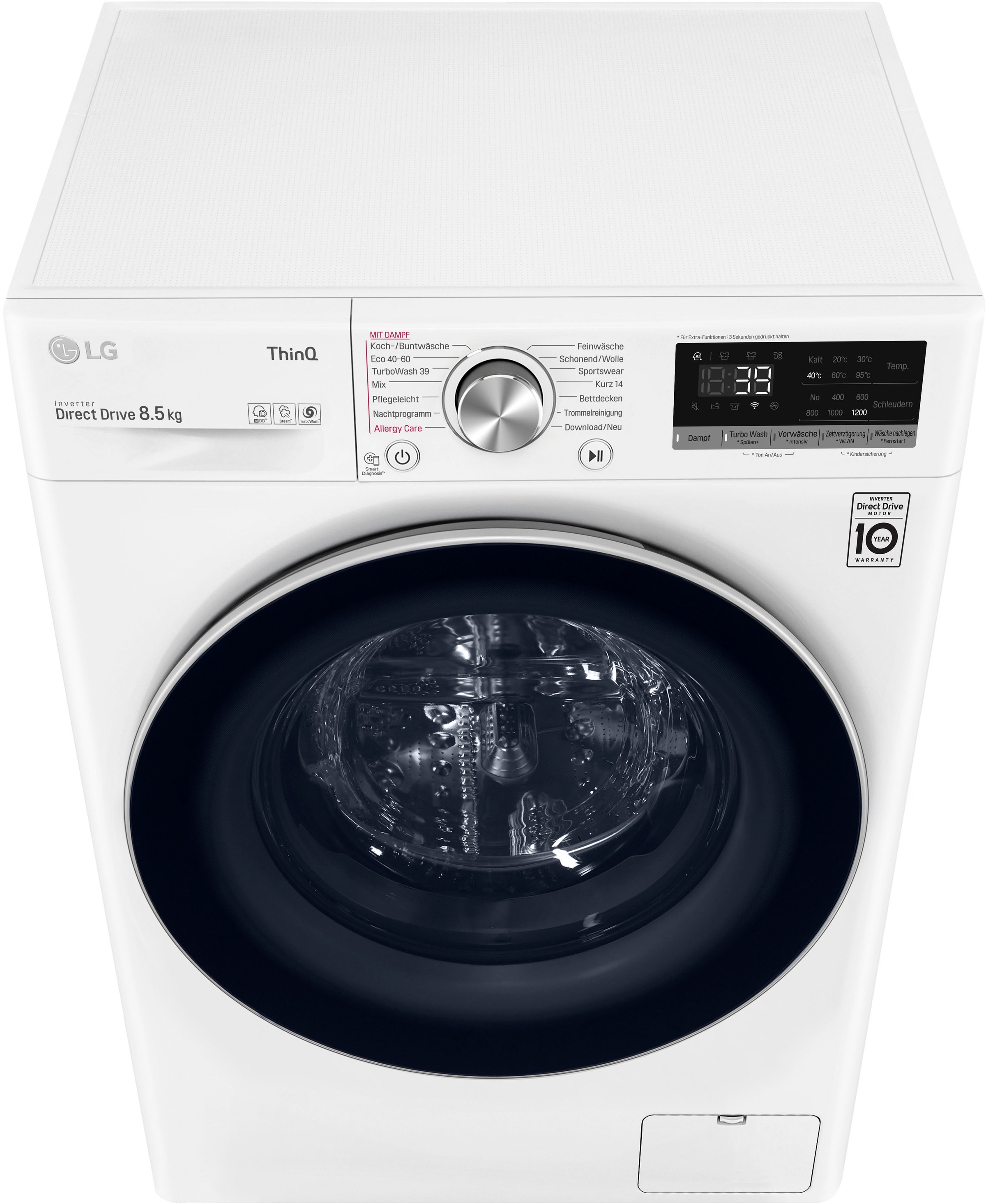 LG Waschmaschine »F2V7SLIM8E«, F2V7SLIM8E, kg, bei 8,5 nur TurboWash® 39 1200 - Waschen kaufen in U/min, OTTO Minuten