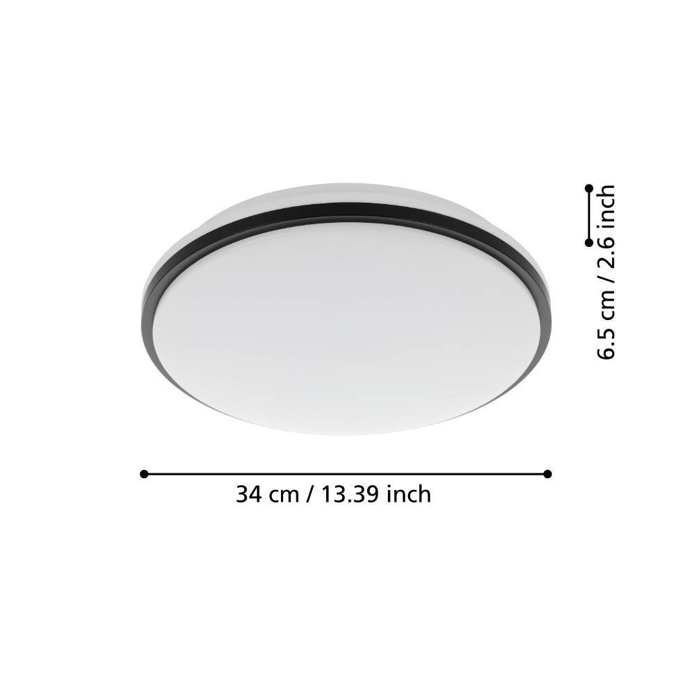 EGLO Deckenleuchte »PINETTO Deckenlampe, Wandlampe, weiß, schwarz, Badezimmerlampe, IP44«, Leuchtmittel LED-Modul | LED fest integriert, Bürolampe, Küche Büro Badezimmer, Flur, minimalistisch, 34x34x6,5cm