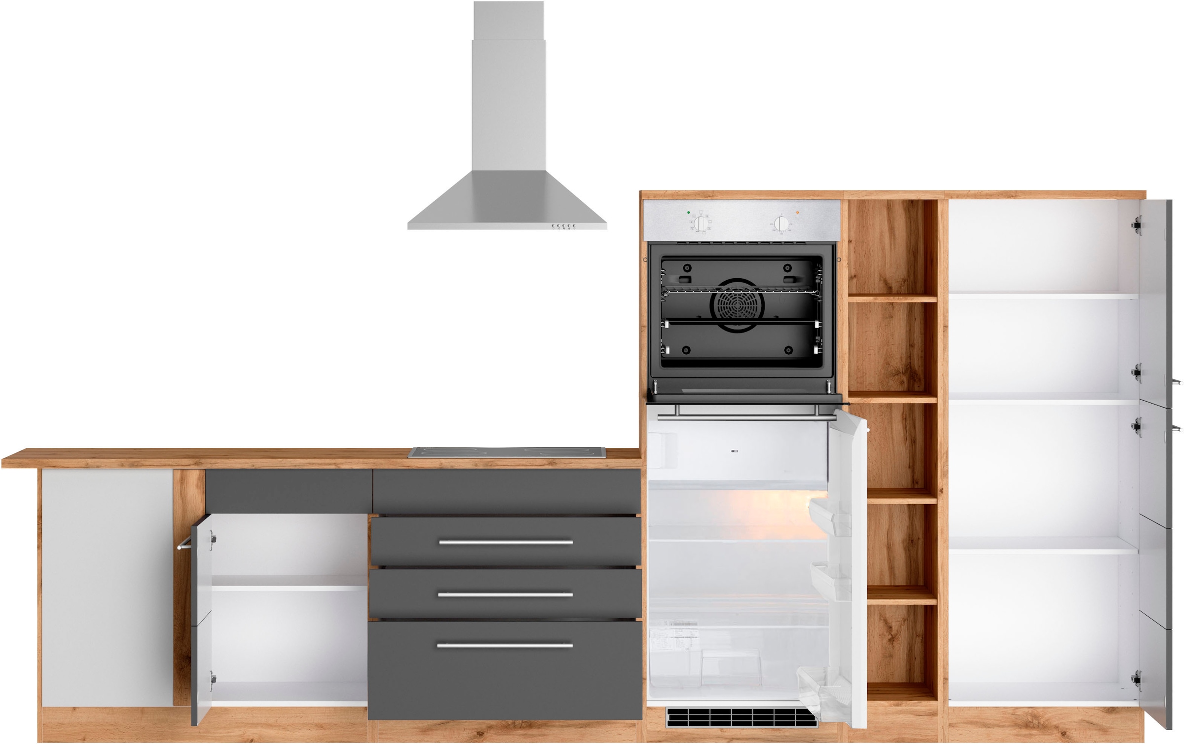 KOCHSTATION Winkelküche »KS-Wien« Stellbreite 220 x 340 cm, wahlweise mit E-Geräten