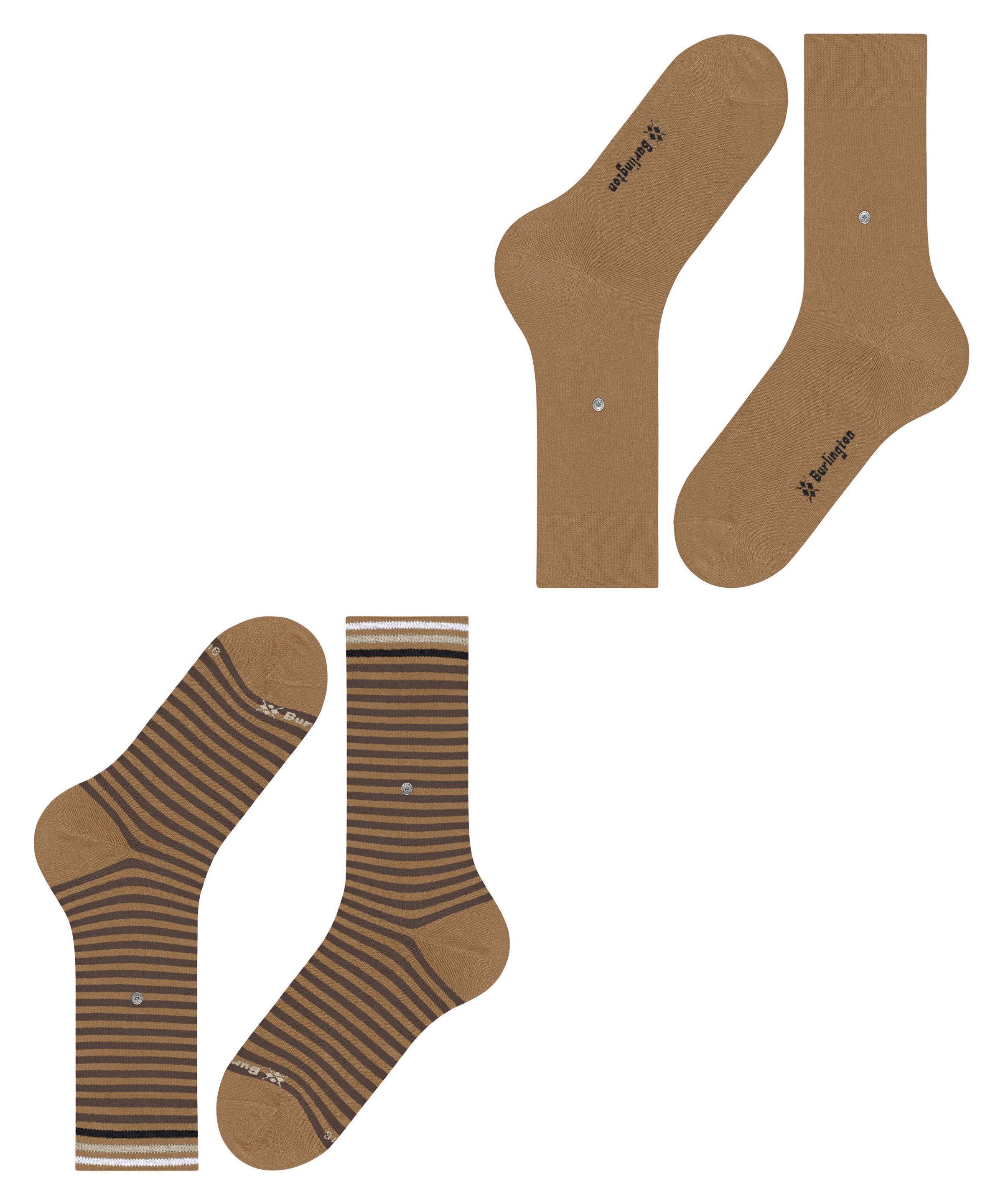 Burlington Socken »Everyday Stripe« 2 Paar,  Einheitsgröße 40-46, gestreift und unifarben
