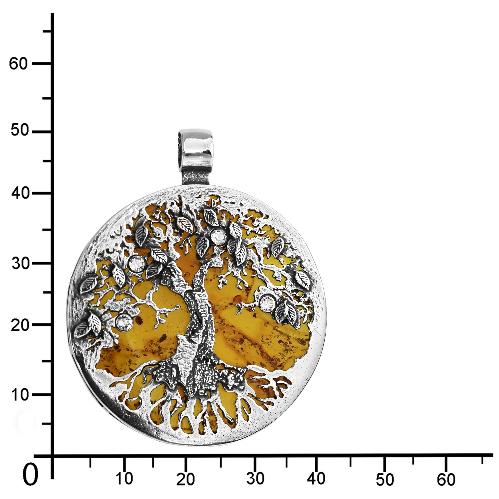 OSTSEE-SCHMUCK Kettenanhänger »- Lebensbaum 40 mm - Silber 925/000 - Bernstein«