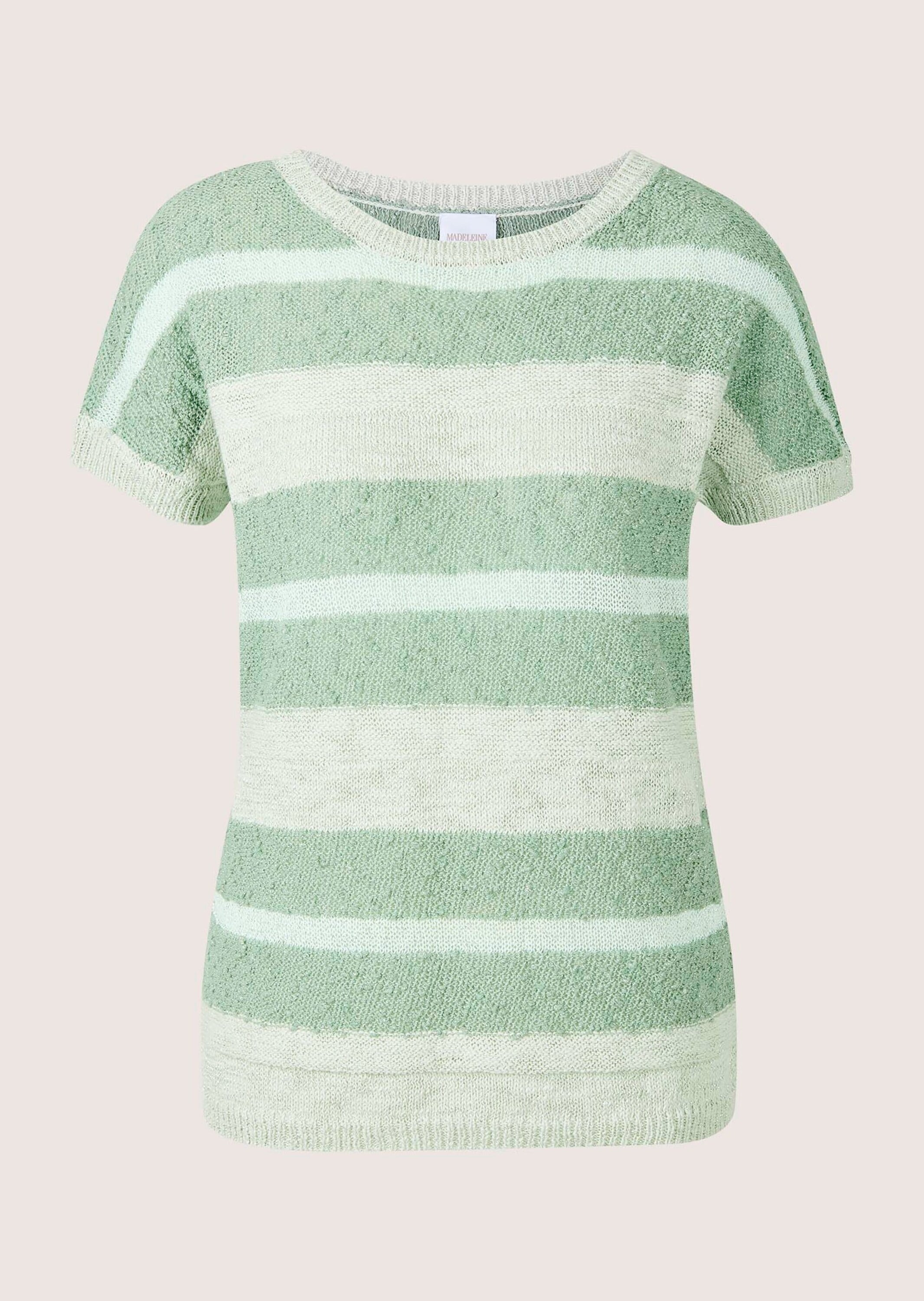 MADELEINE Longpullover »Pullover Kurzarm-Pullover mit Glanz-Effekt«