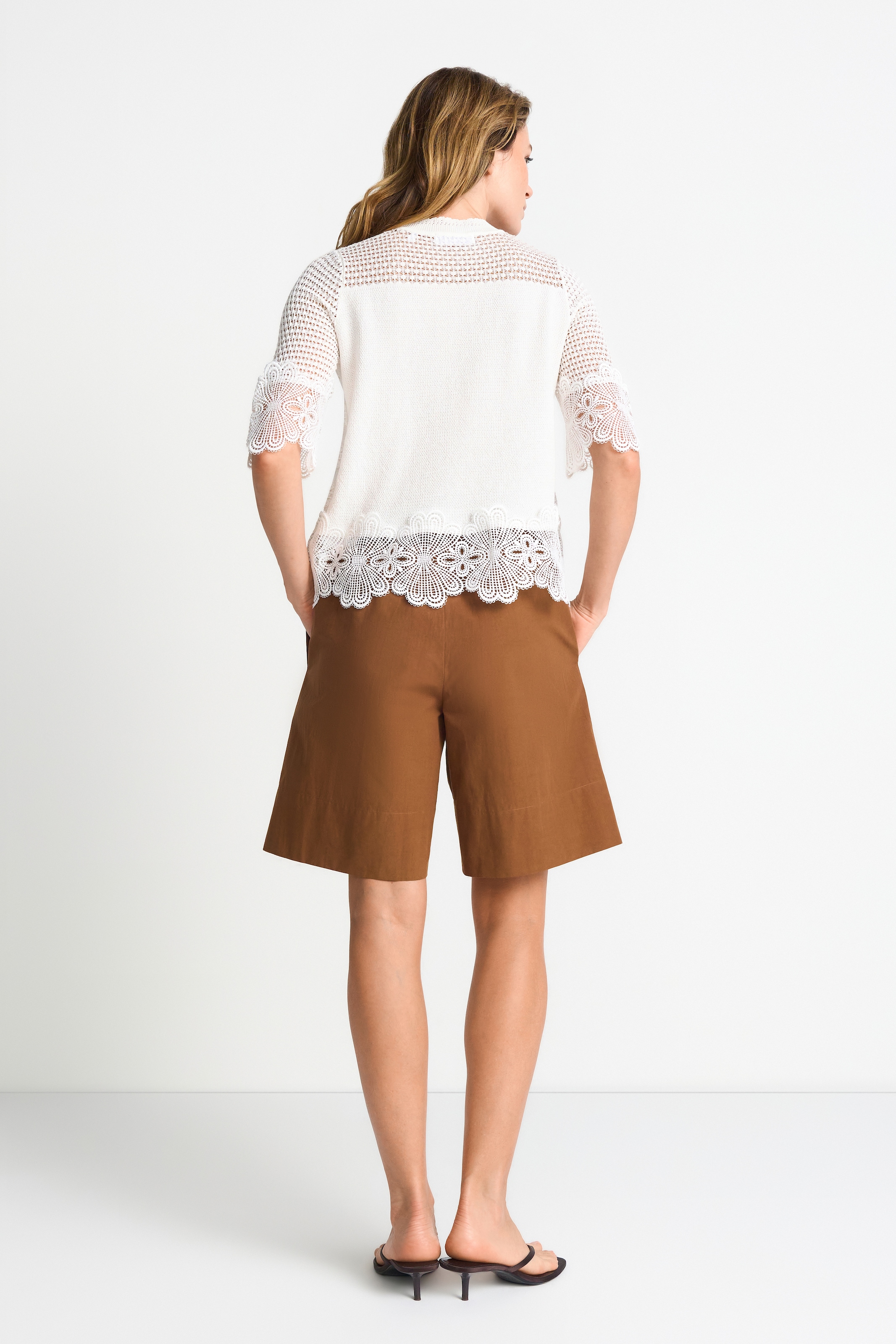 RICHROYAL Spitzenshirt Regular fit mit Spitzendetails