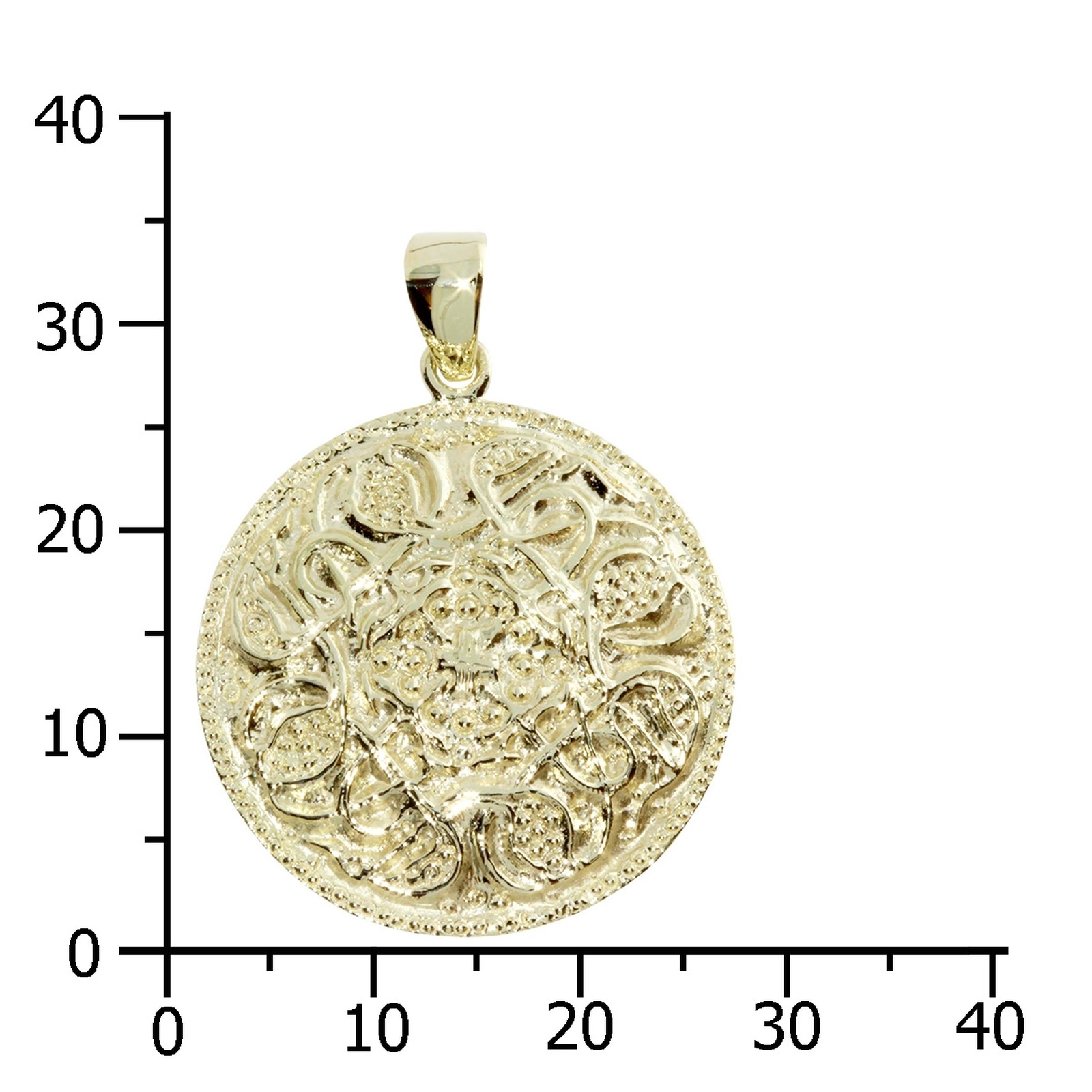 OSTSEE-SCHMUCK Kettenanhänger »- Hiddensee 26 mm rund - Gold 333/000 -,«
