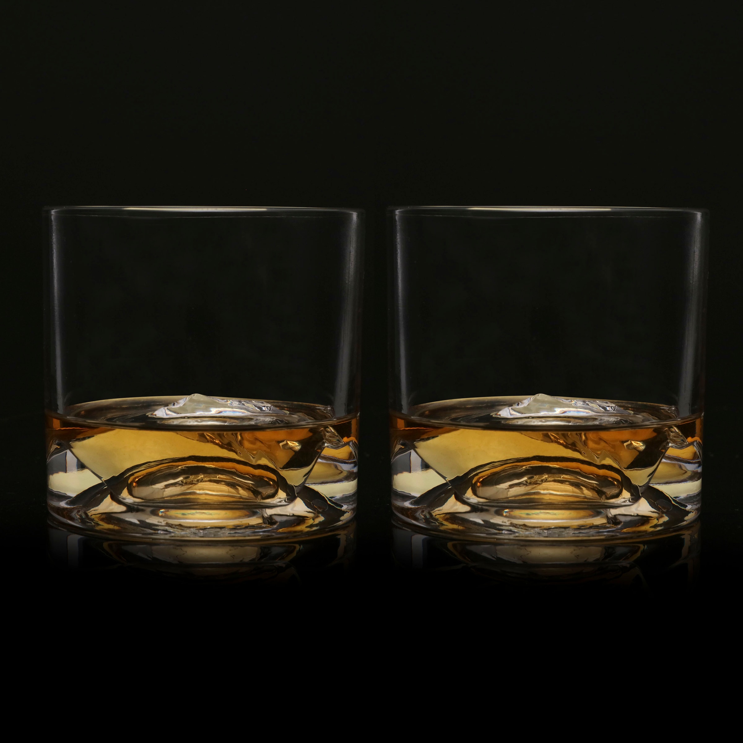 LIITON Whiskyglas »Mt. Blanc«, (Set, 2 tlg.), dicker Glasboden als Bergmotiv, 2-teilig