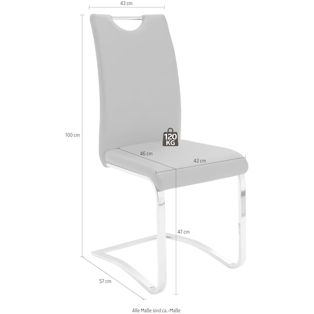 MCA furniture Freischwinger »Köln«, (Set), 4 St., Kunstlederbezug,  Komfortsitzhöhe, Stuhl belastbar bis 120 kg kaufen bei OTTO
