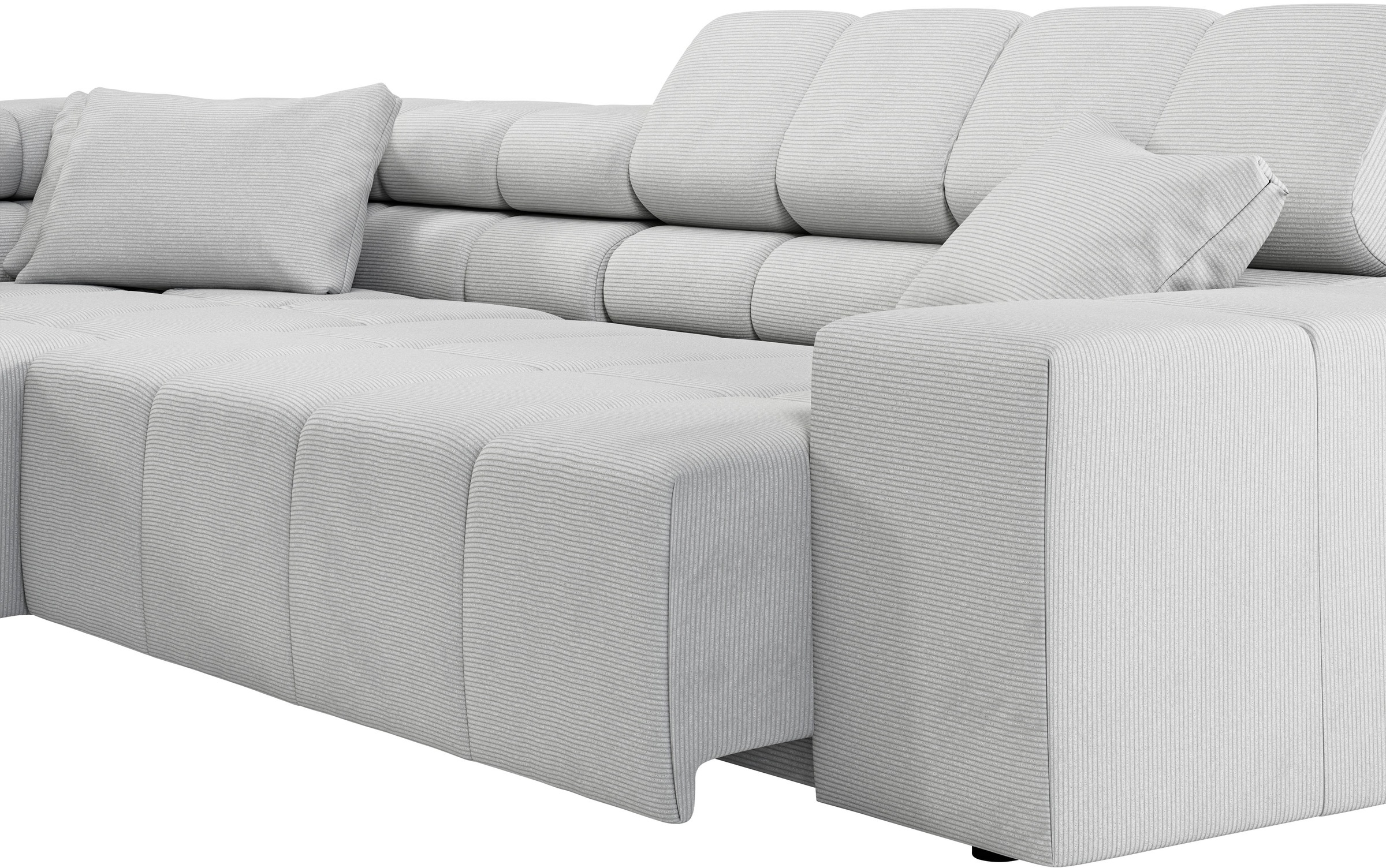 INOSIGN Ecksofa »Ancona incl. Kopfteilverstellung, Breite 319cm, L-Form«, wahlweise motorische Sitztiefenverstellung, auch in Cord + Easy Care