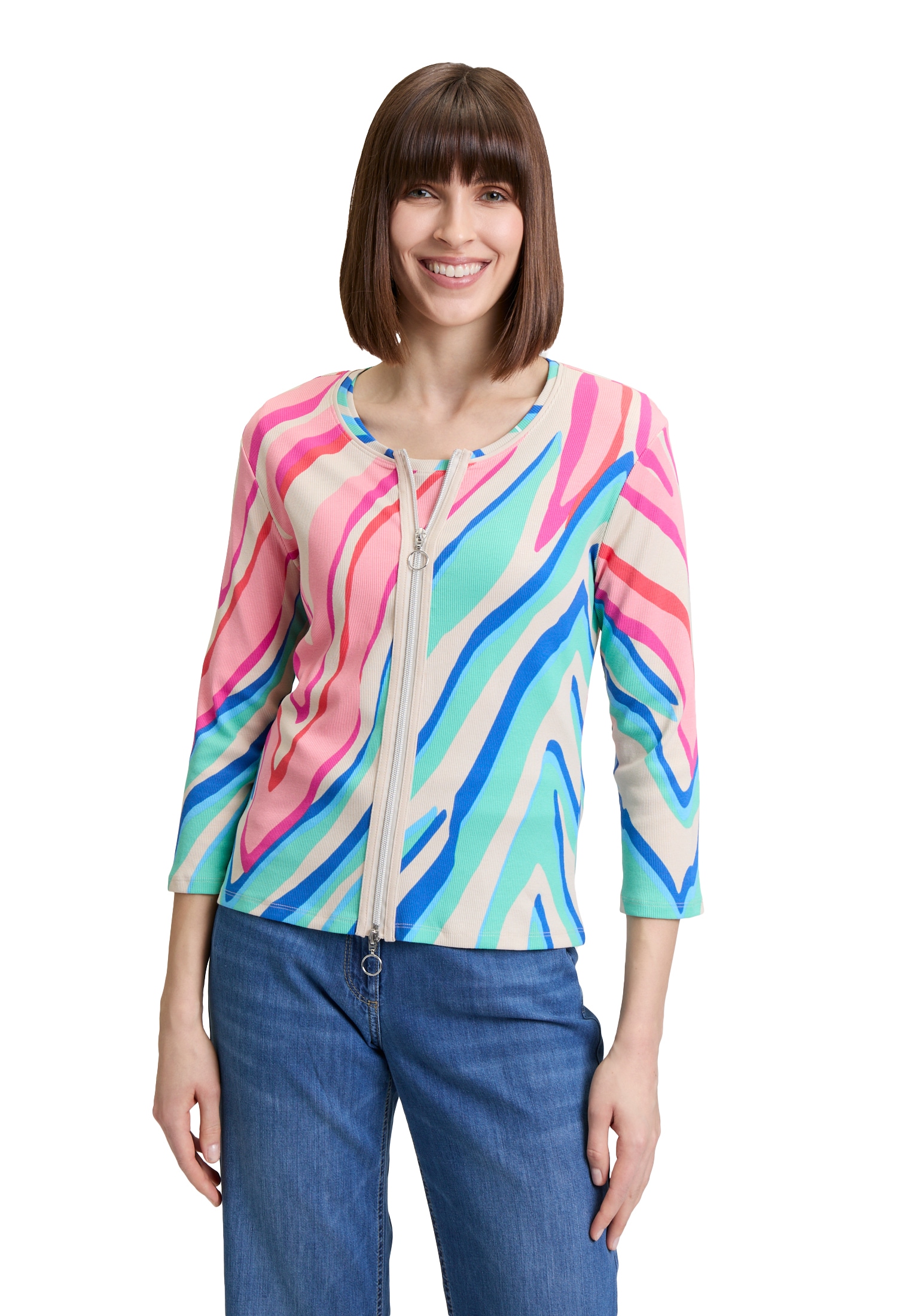 Betty Barclay 3/4-Arm-Shirt »Shirtjacke mit Rippenstruktur«