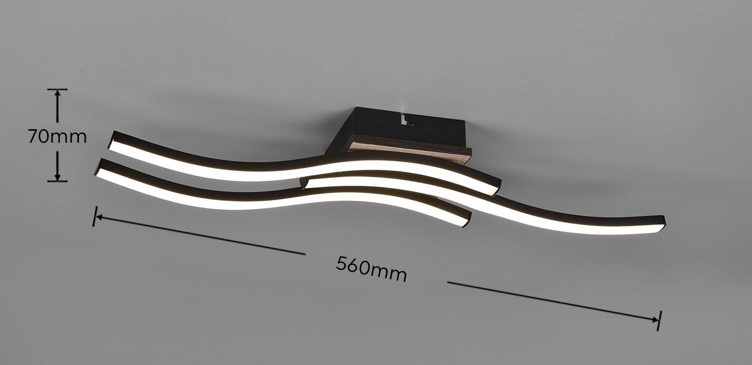 TRIO Leuchten LED Deckenleuchte »Route«, 3 flammig-flammig, moderne Deckenlampe 3-flammig, LEDs mit 3x 500 Lumen