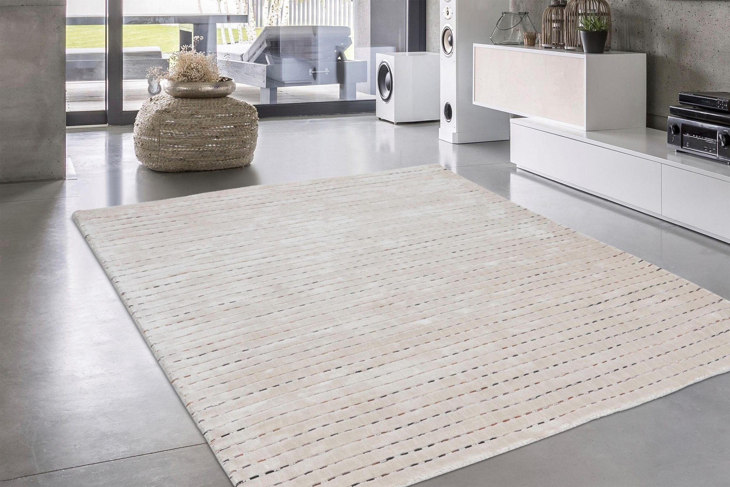 calo-deluxe Teppich »Scorpius 115«, rechteckig, 12 mm Höhe, Hoch-Tief-Struktur, Wohnzimmer