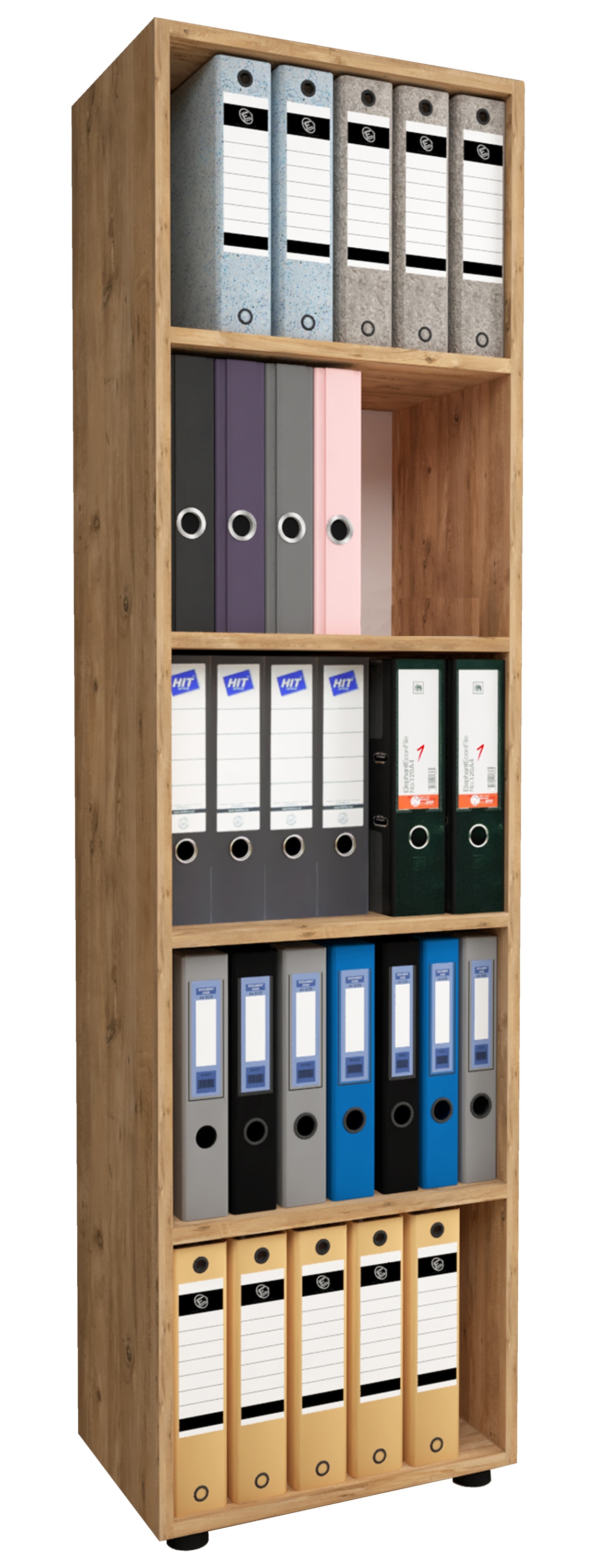 VCM Aktenregal »VCM Holzregal stehend | platzsparender Aktenschrank | Maße ca. H. 178 x B. 49 x T. 32 cm | Elegantes Regal | Büroregal ¿ Ulas 5f«