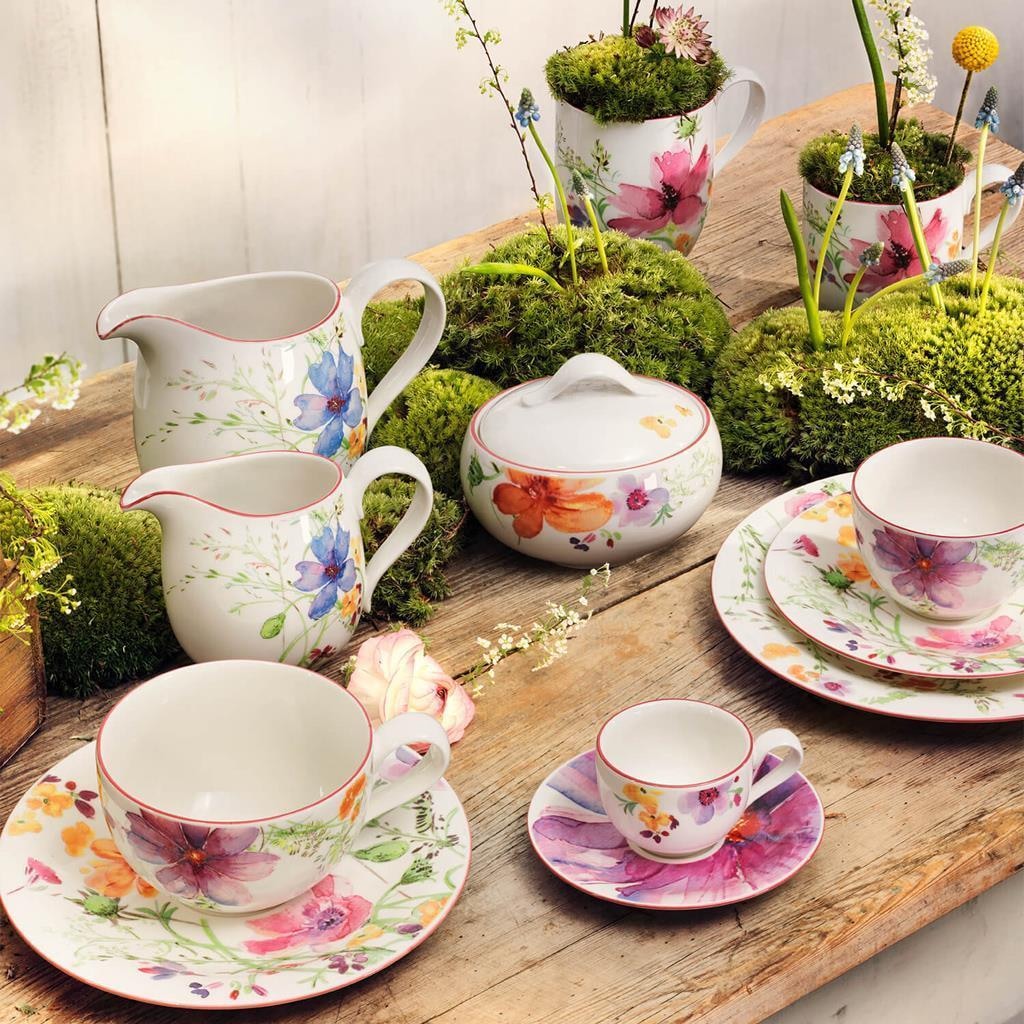 Villeroy & Boch Milch- und Zuckerset »Milch- und Zucker-Set Mariefleur Basic 2er Set bunt« Spülmaschinengeeignet, Mikrowellenfest