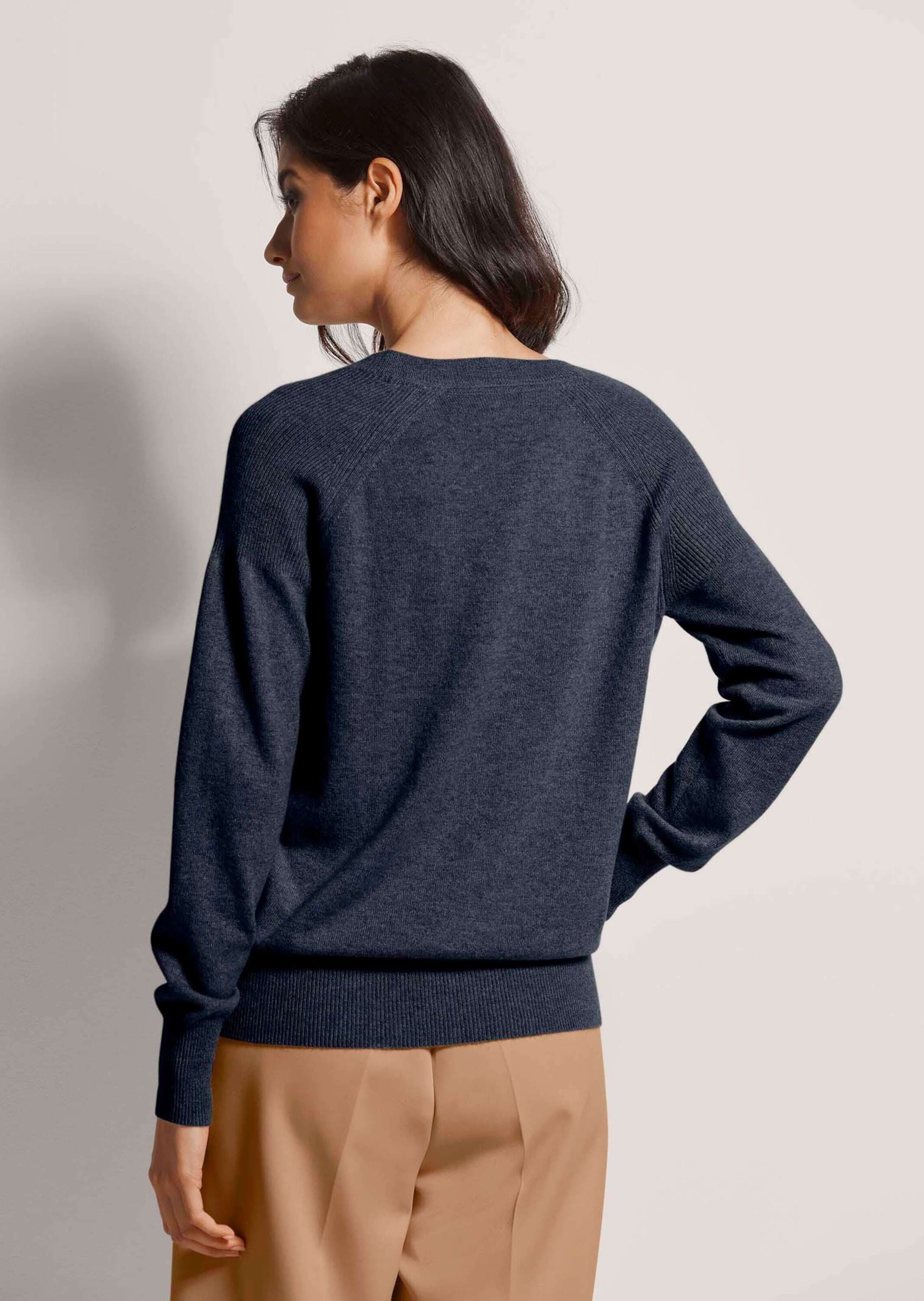 MADELEINE Longpullover »Pullover Strick Kaschmirpullover mit V-Ausschnitt«