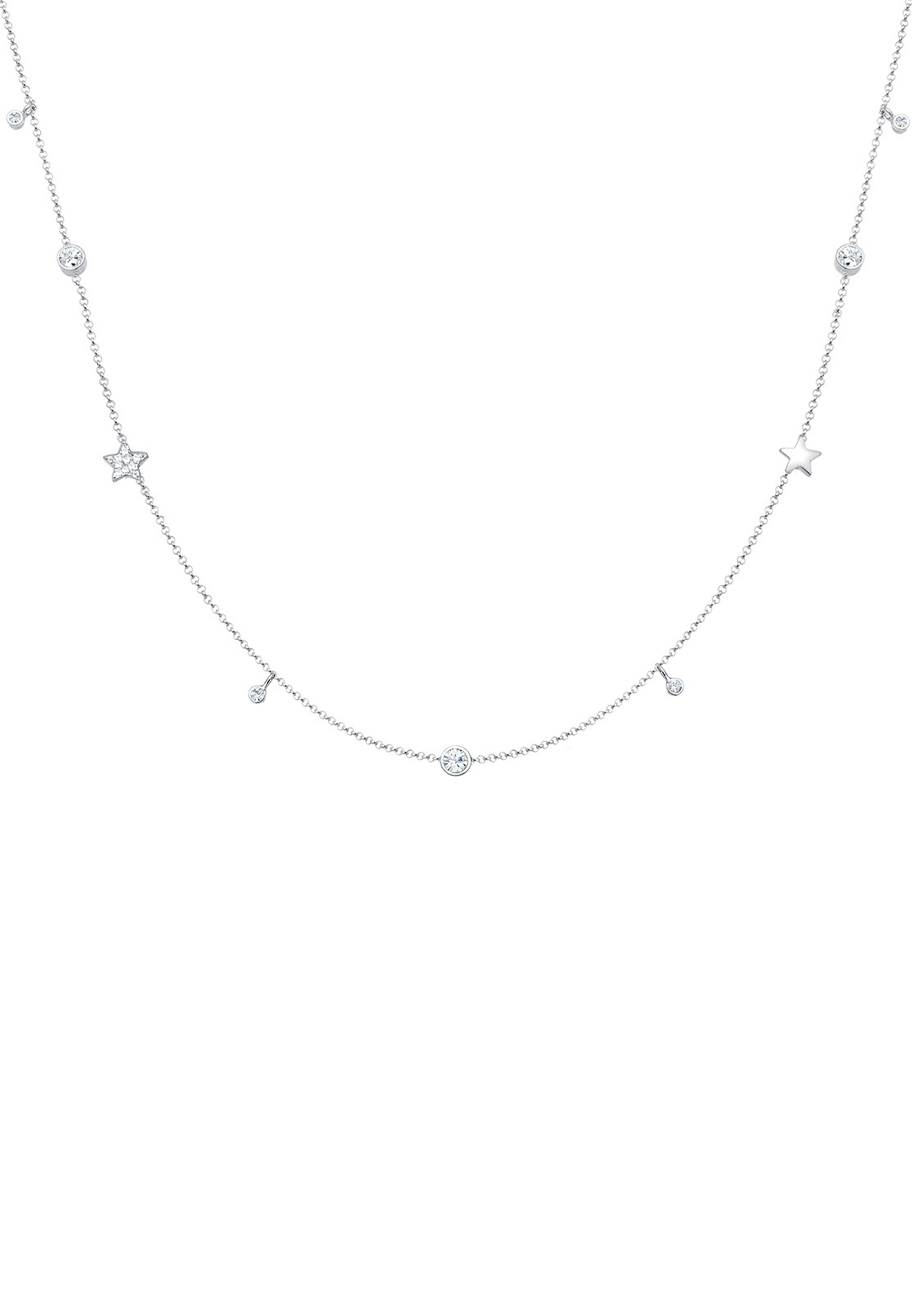 Elli Silberkette »Halskette Solitär Sterne 925 Silber, mit Kristallen von Swarovski®«