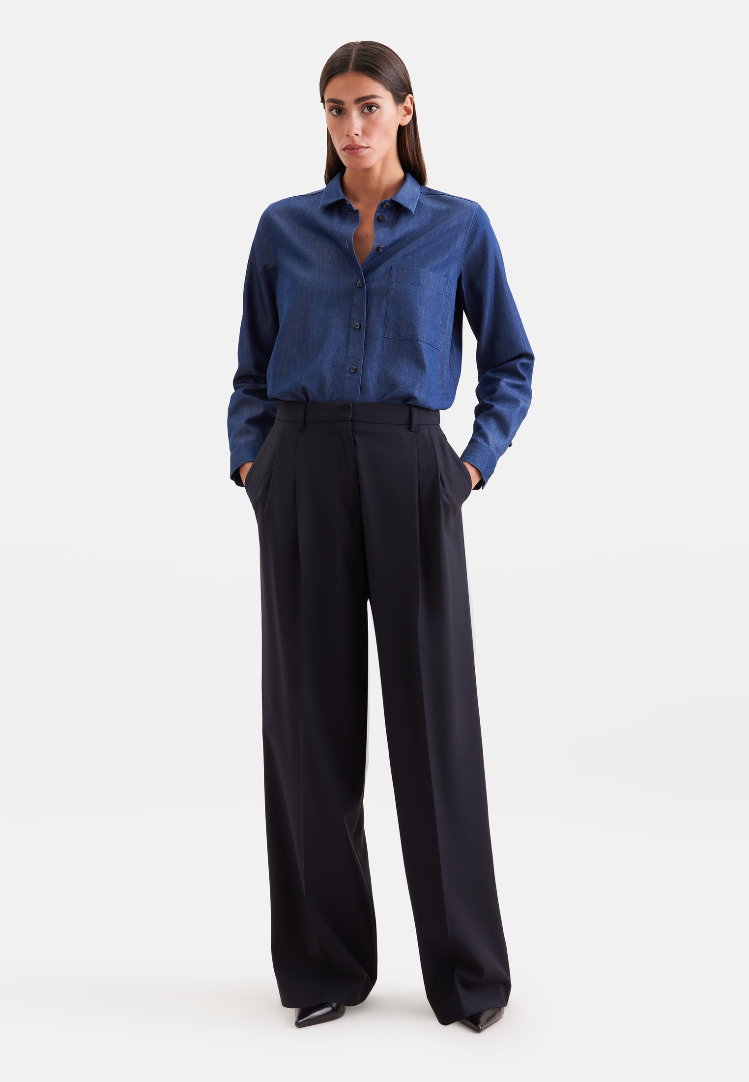 seidensticker Hemdbluse 1/1 Kragen Denim
