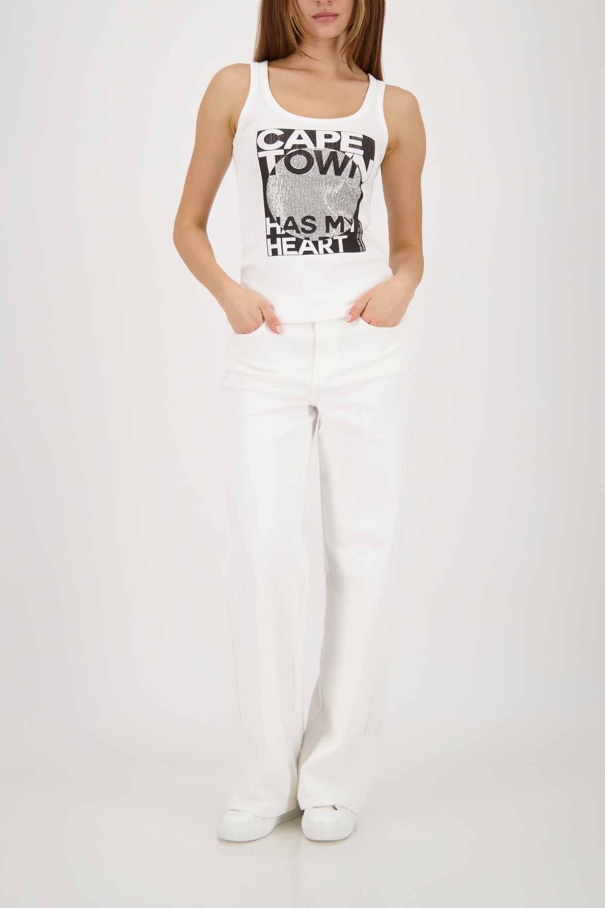 Monari Tanktop mit Strasssteinen, Regular Fit