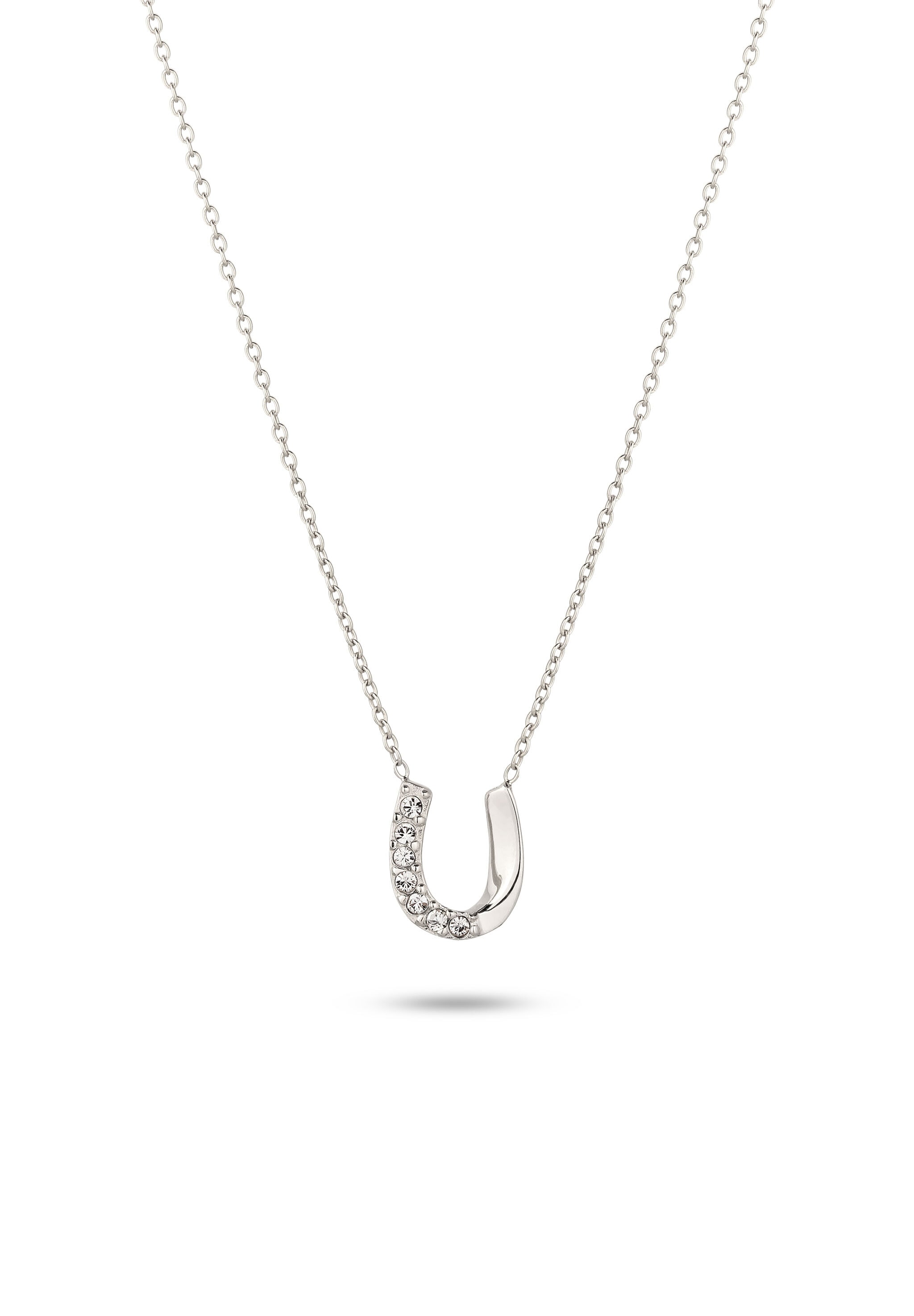 Elli Silberkette »Halskette Hufeisen mit Kristallen von Swarovski(R) 925 Sterling Silber«