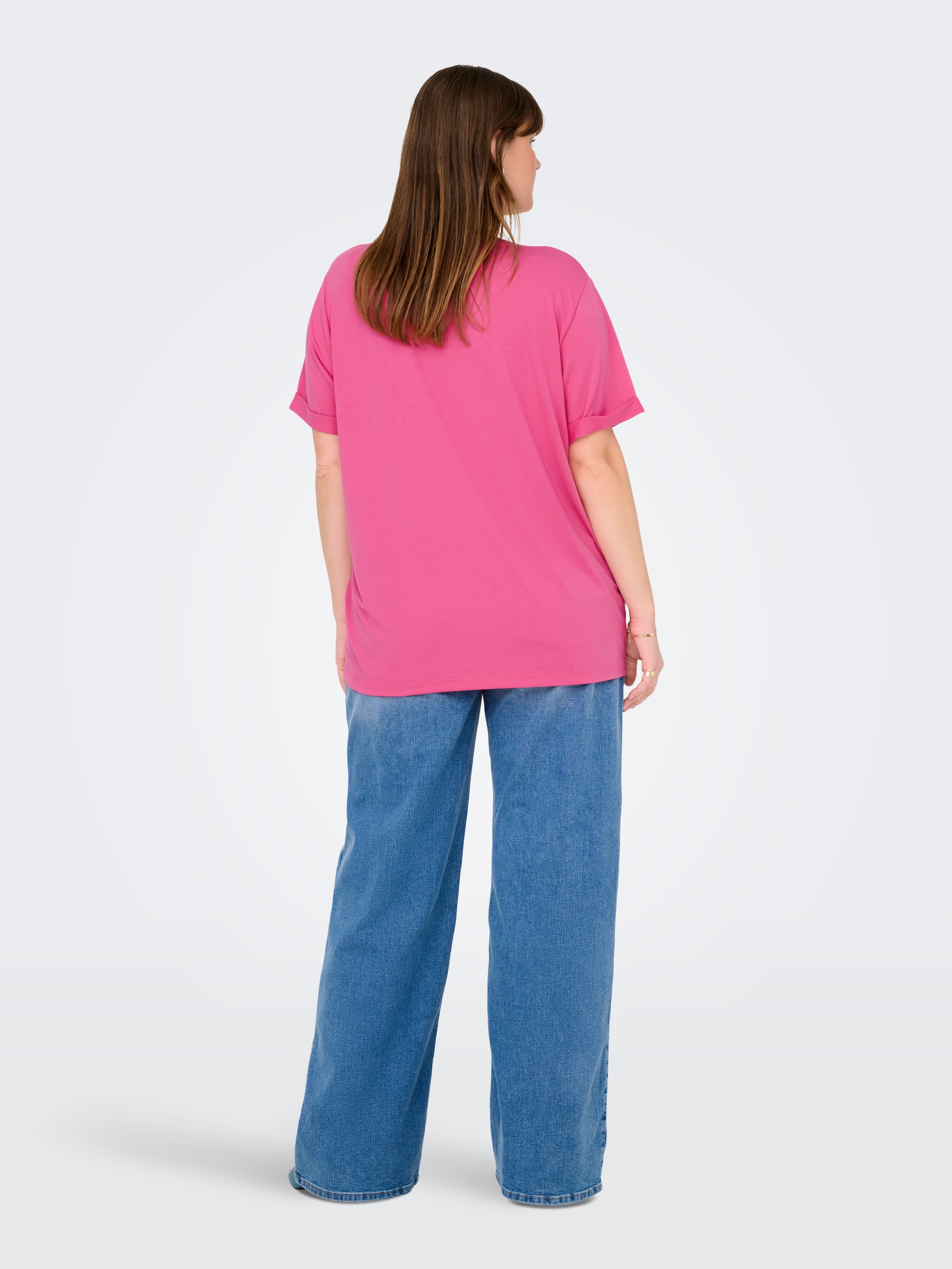 ONLY CARMAKOMA Kurzarmshirt »CARMOSTER S/S FOLD UP TOP JRS NOOS«