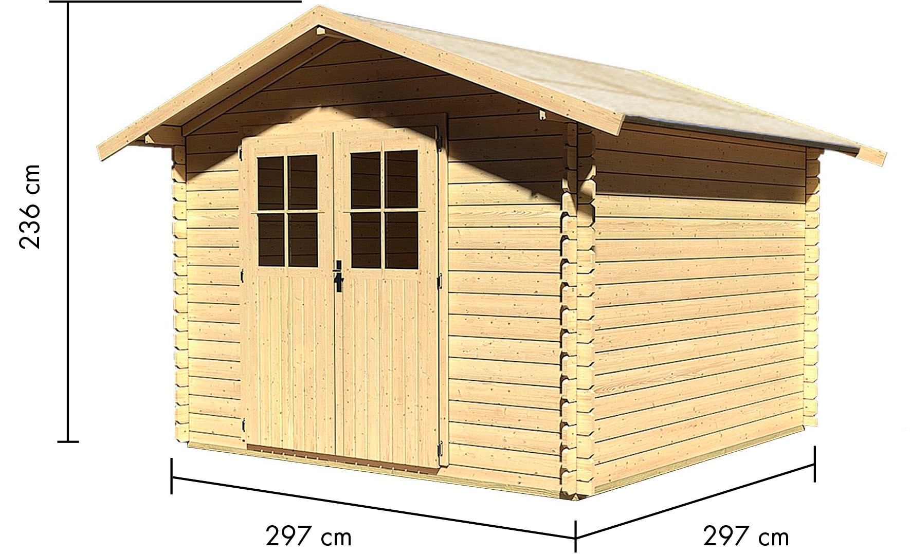 Karibu Gartenhaus »"Südberg 6" naturbelassen«, aus hochwertiger nordischer Fichte
