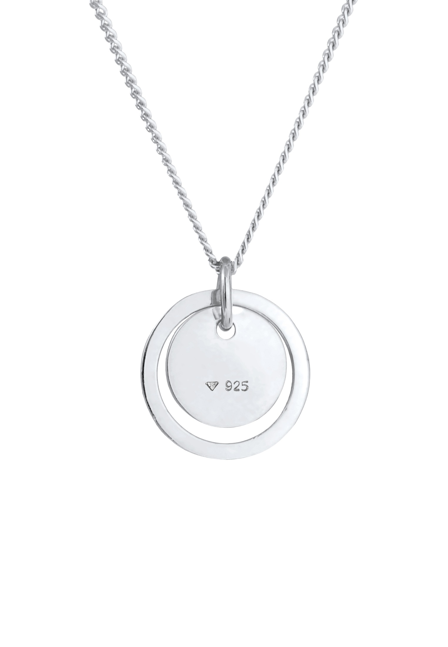 Elli Kette mit Anhänger »Halskette Kreis Rund Geo Trend Matt 925 Silber«