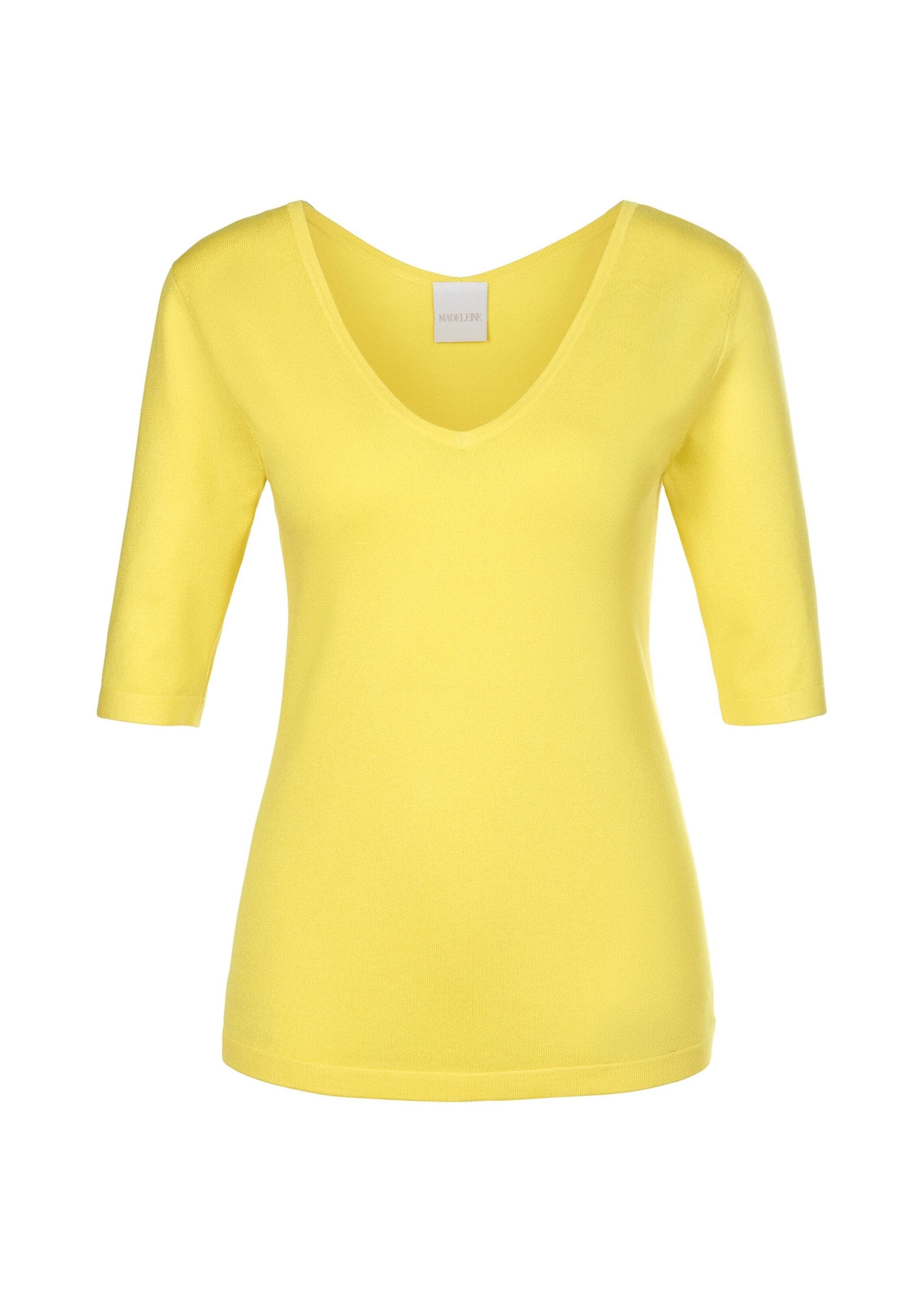 MADELEINE Longpullover »Pullover Halbarm-Pullover mit V-Ausschnitt«