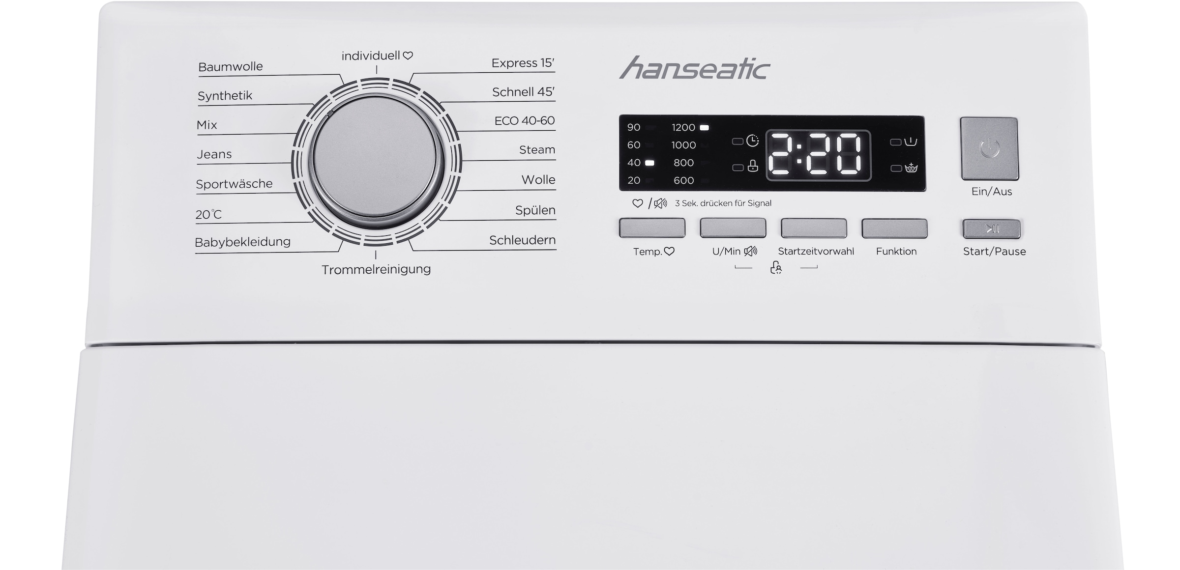 Hanseatic Waschmaschine Toplader »HTW7512A«, 7,5 kg, 1200 U/min, Mengenautomatik