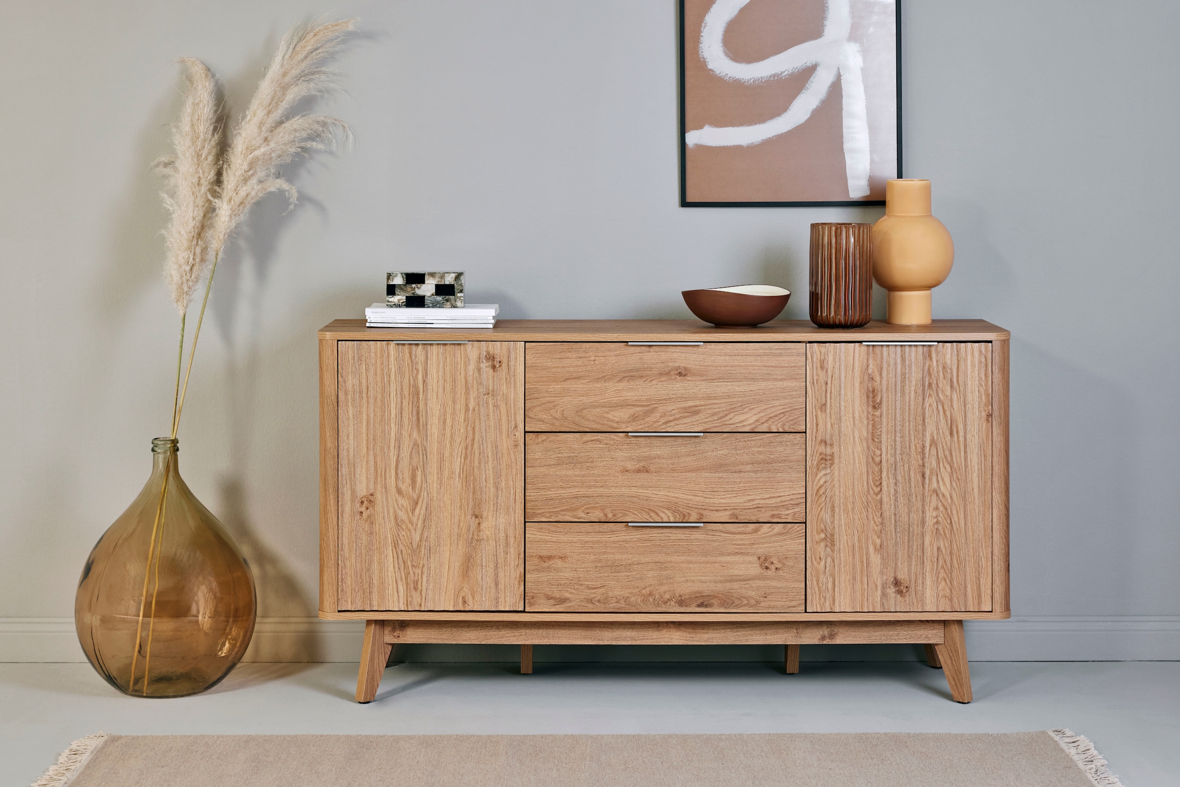 Jahnke Sideboard »WAVE SB 150«, (1 St.), Sideboard, Retro-Stil, Front in Wellendesign, Breite...