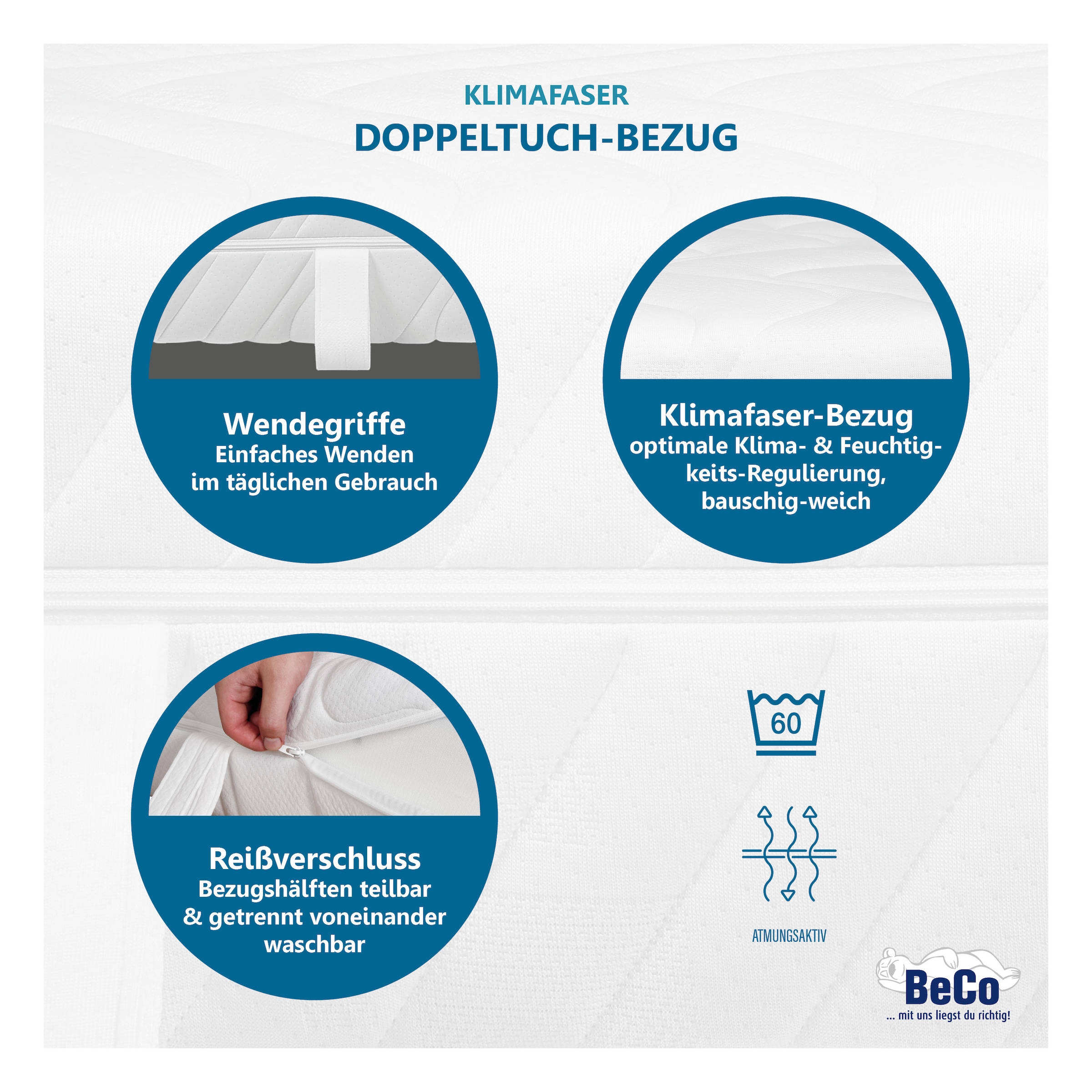 Beco Taschenfederkernmatratze »Matratze,7 Zonen, Federkernmatratze, zwei Liegeseiten« Maxima Plus, 90x200 cm in H3 von Stiftung Warentest "GUT (1,8)"