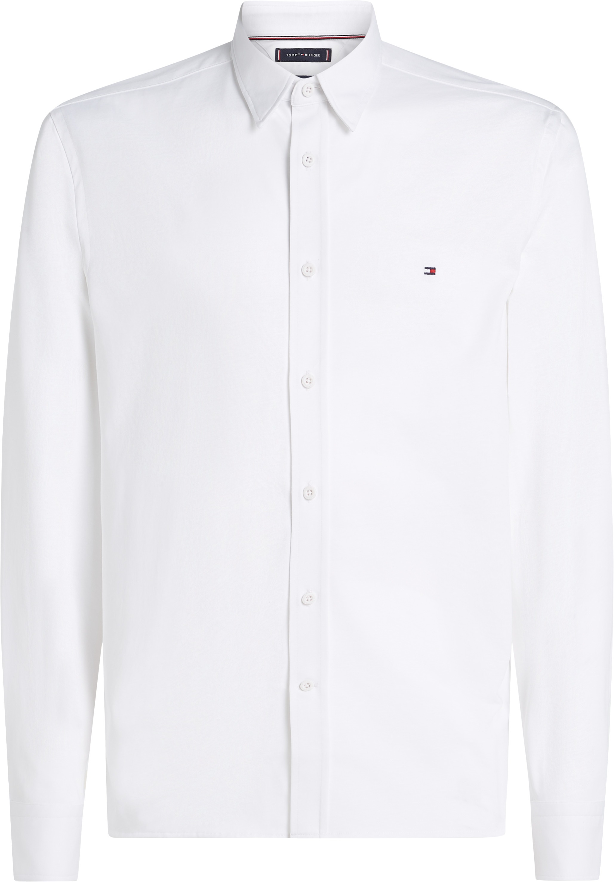 Tommy Hilfiger Businesshemd »PERFORMANCE KNIT SOLID SF SHIRT«, mit Logostickerei