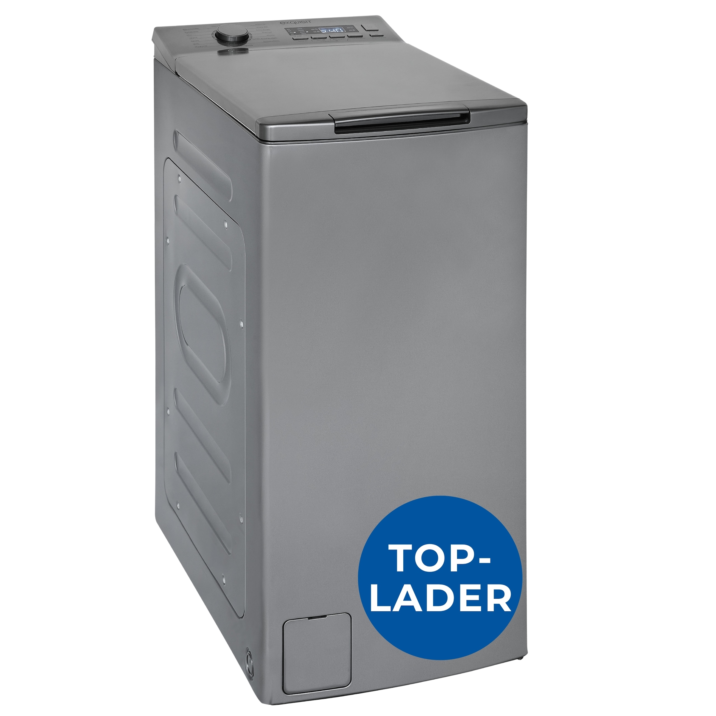 exquisit Waschmaschine »LTO1207-030A silber-dunkel« 7,5 kg 1200 U/min Rückenschonend: bequem von oben zu beladen mit softer Türöffnung