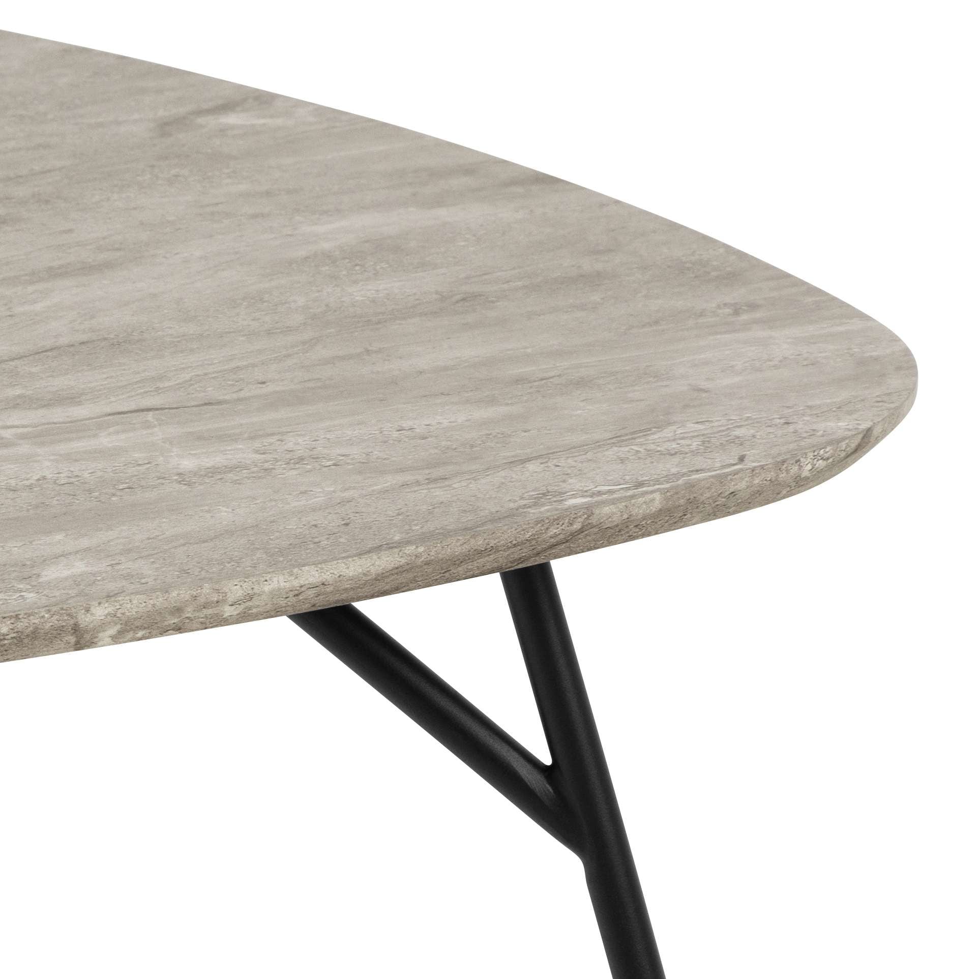 ACTONA GROUP Couchtisch »Caracas«, Tischplatte aus grauem Mamor River, rau Papier, 90x90x40cm