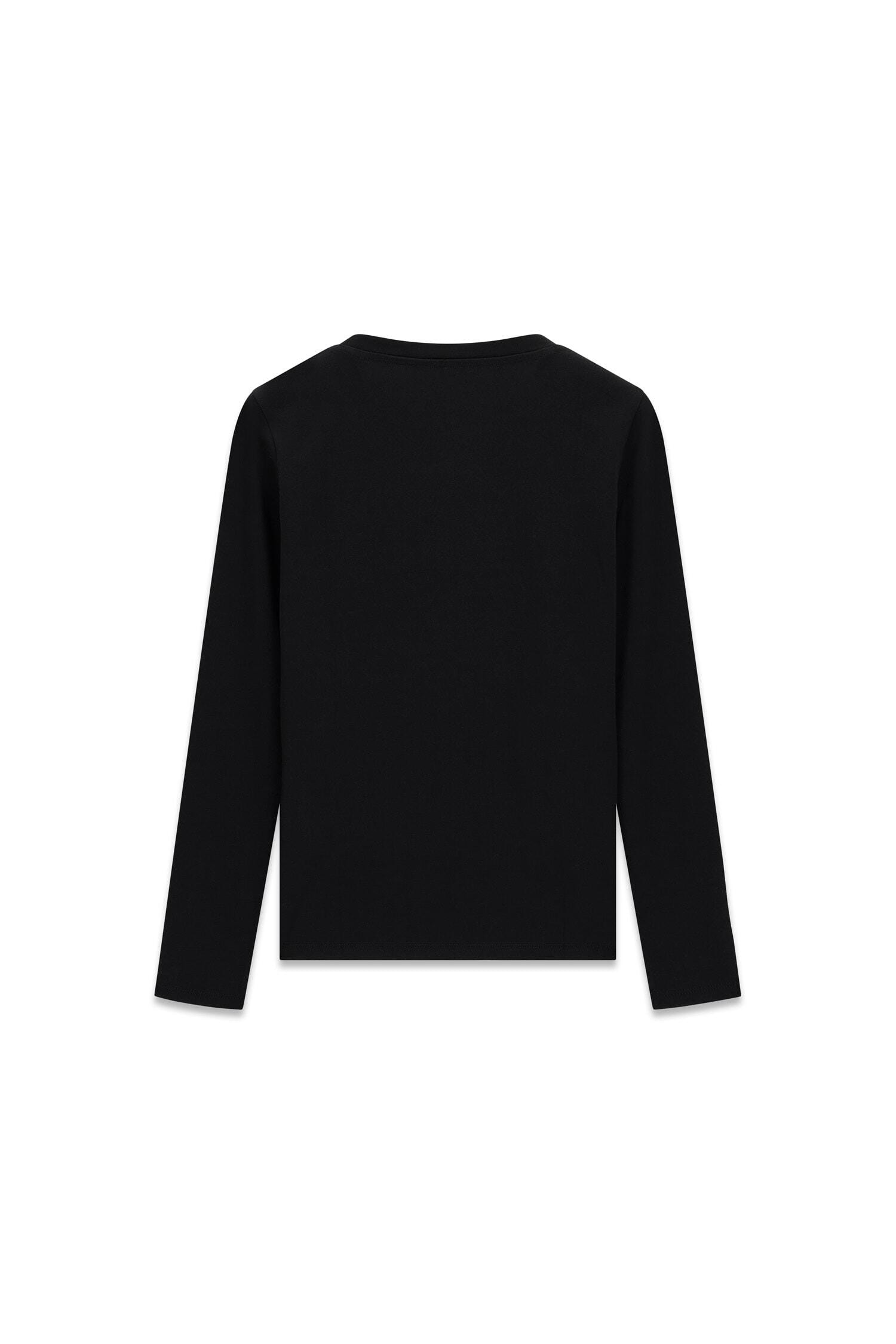 Guess Langarmshirt »LS CN 4G ROUND CRYSTALS LOGO« mit Nietenbesatz, Slim Fit