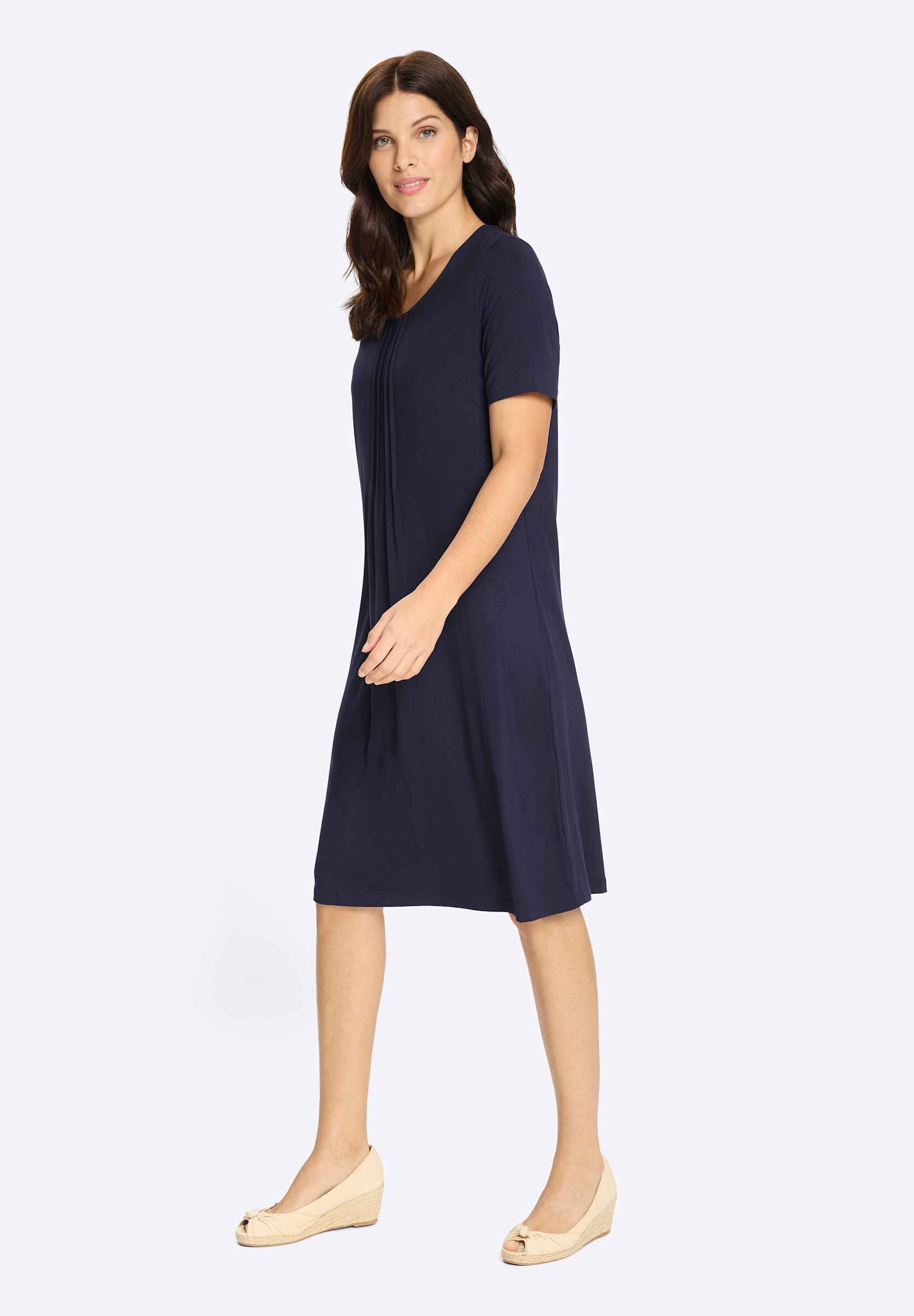 Sieh an! Shirtkleid »Jersey-Kleid Jerseykleid mit Biesenverzierung« Ohne Taschen