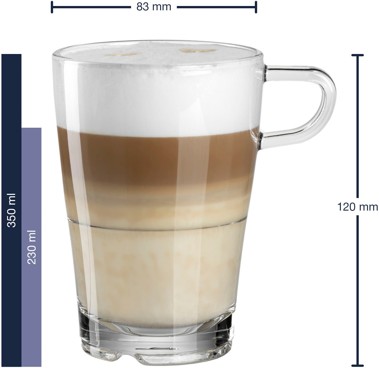 LEONARDO Latte-Macchiato-Glas »SENSO«, (Set, 4 tlg.), (4-teilig) inkl. 2 Löffel