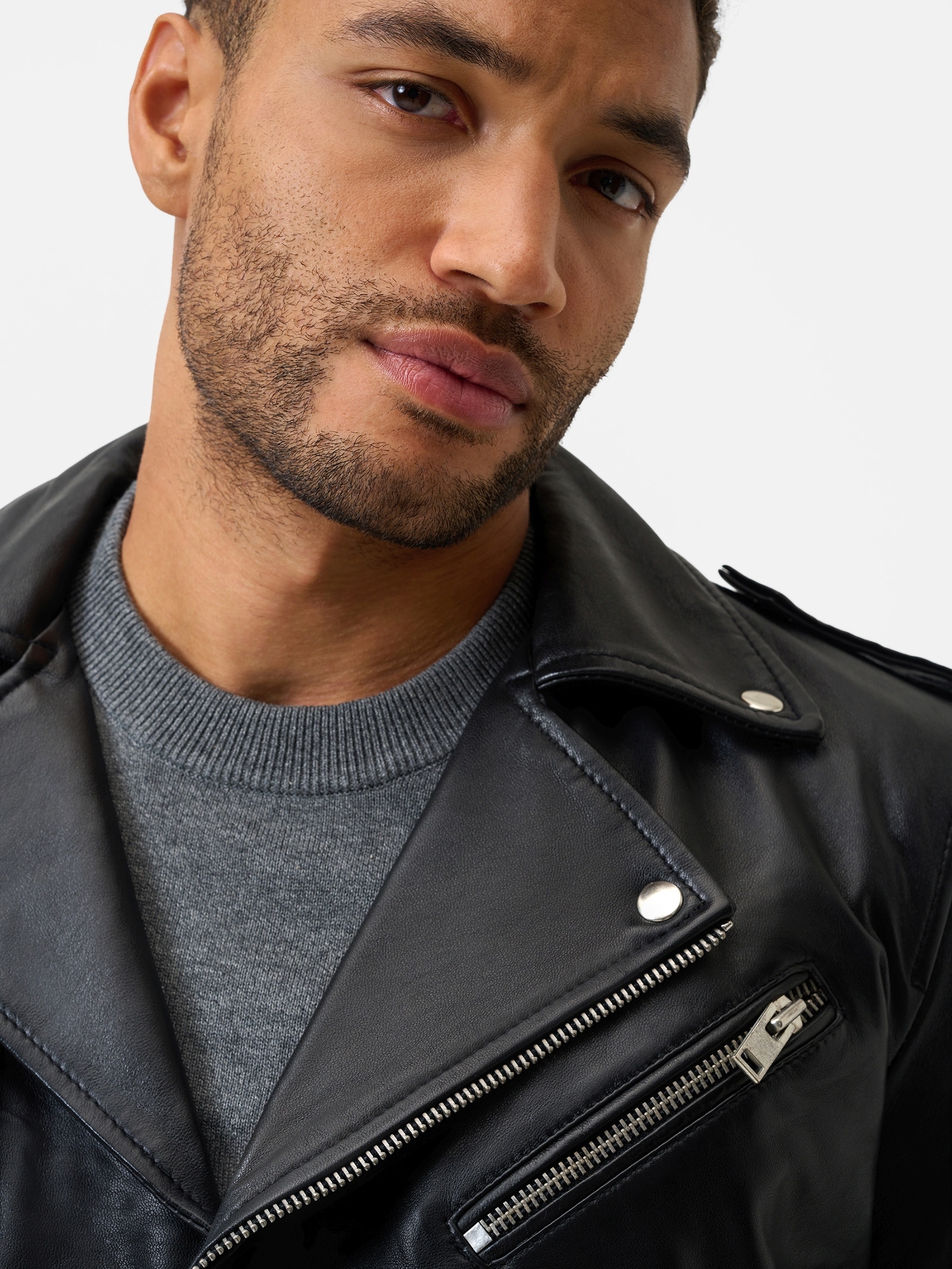 RICANO Bikerjacke »Lederjacke Marco« ohne Kapuze Handgefertigt aus echtem Leder