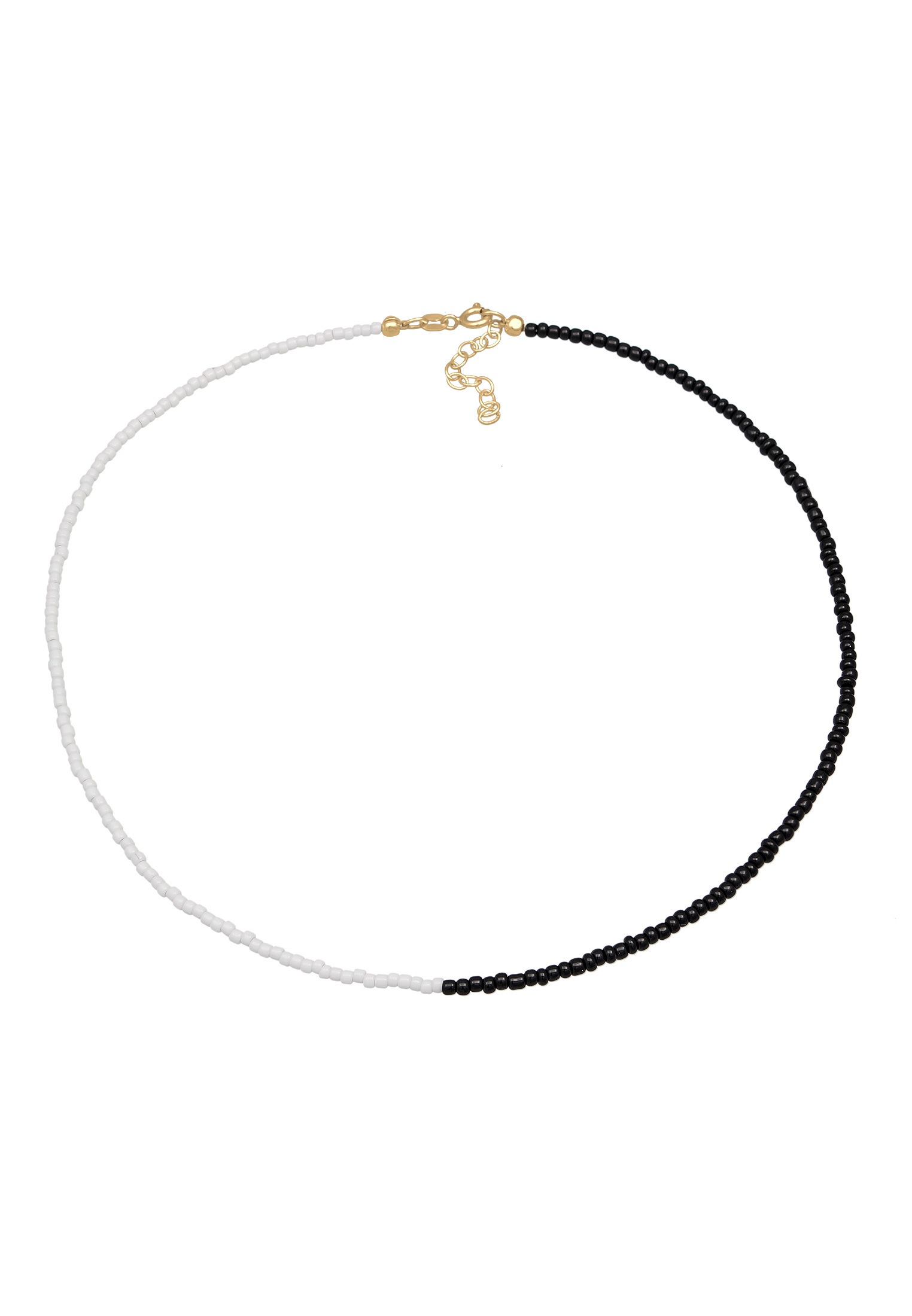 Elli Silberkette »Halskette Choker Glasperlen Ying Yang 925 Silber«