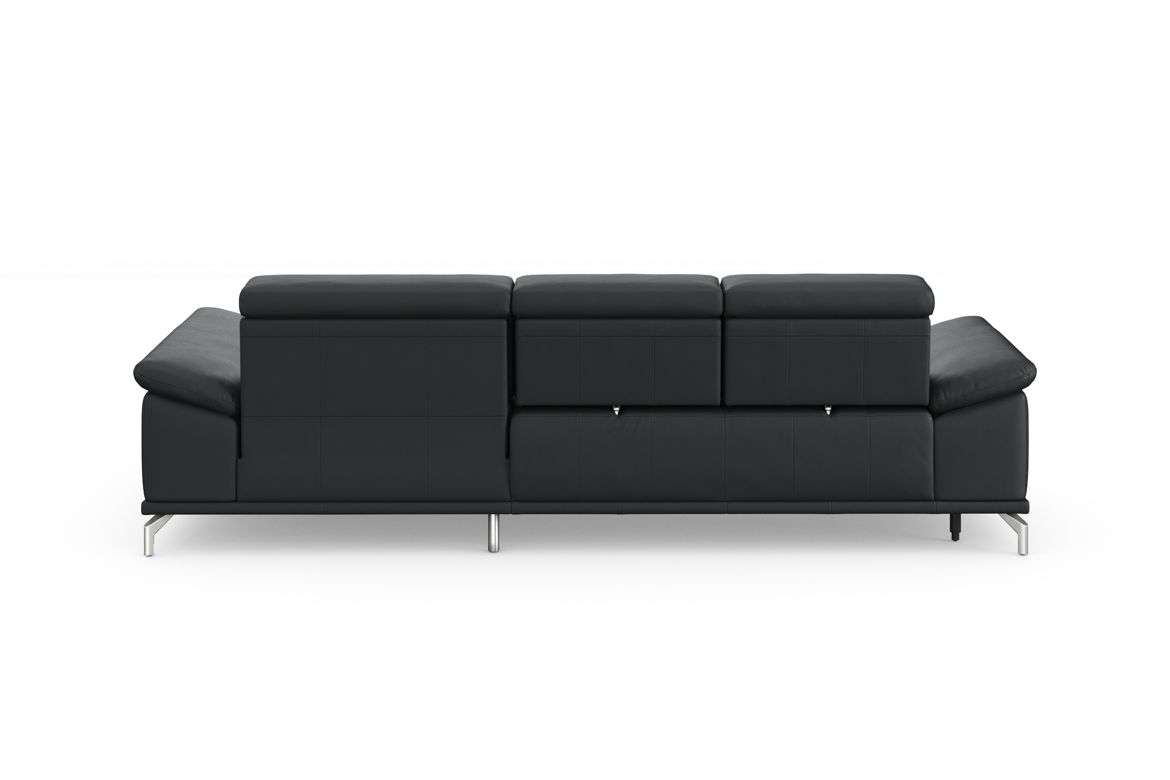 sit&more Ecksofa »Cabrio L-Form, mit Sitztiefenverstellung, Arm- und Kopfteilverstellung«, 2 Nierenkissen, Federkern, optional Bettfunktion und Stauraum