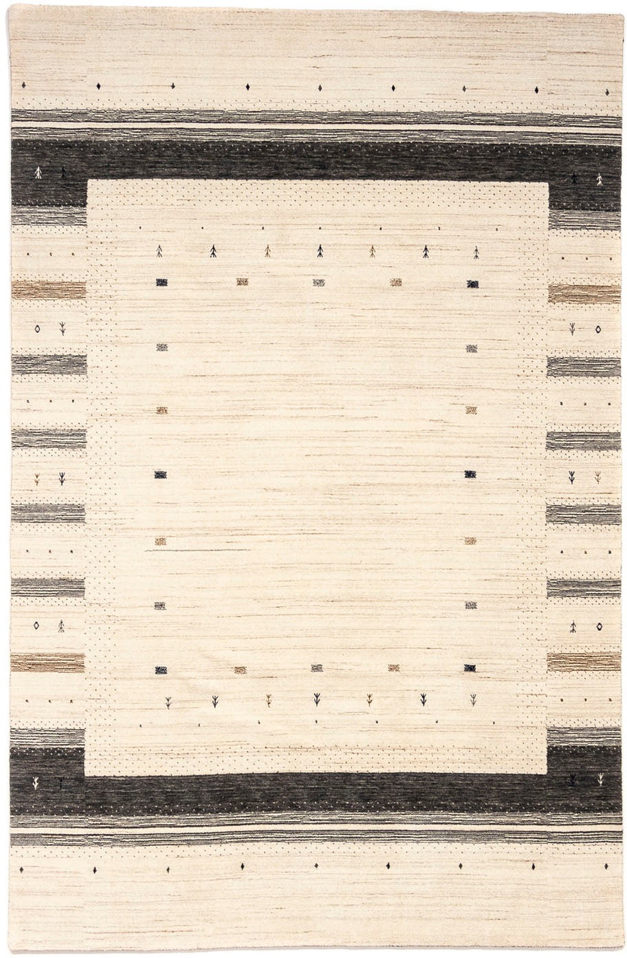 morgenland Wollteppich »Loribaft Minimal Beige 304 x 201 cm«, rechteckig, Unikat mit Zertifikat