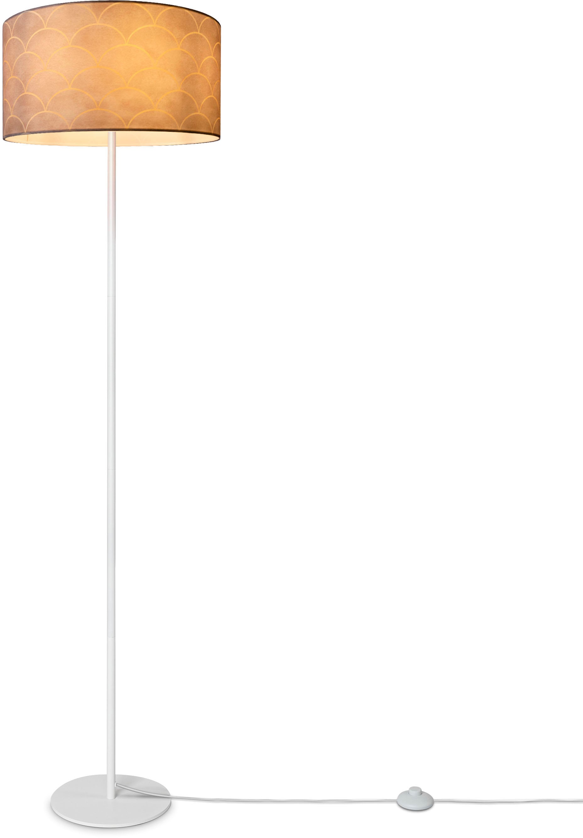 Paco Home Stehlampe »Luca Wohnzimmer Mit E27 Pillar«, Modern Vintage Muster Büro Retro OTTO Stoff Stehlampe bei
