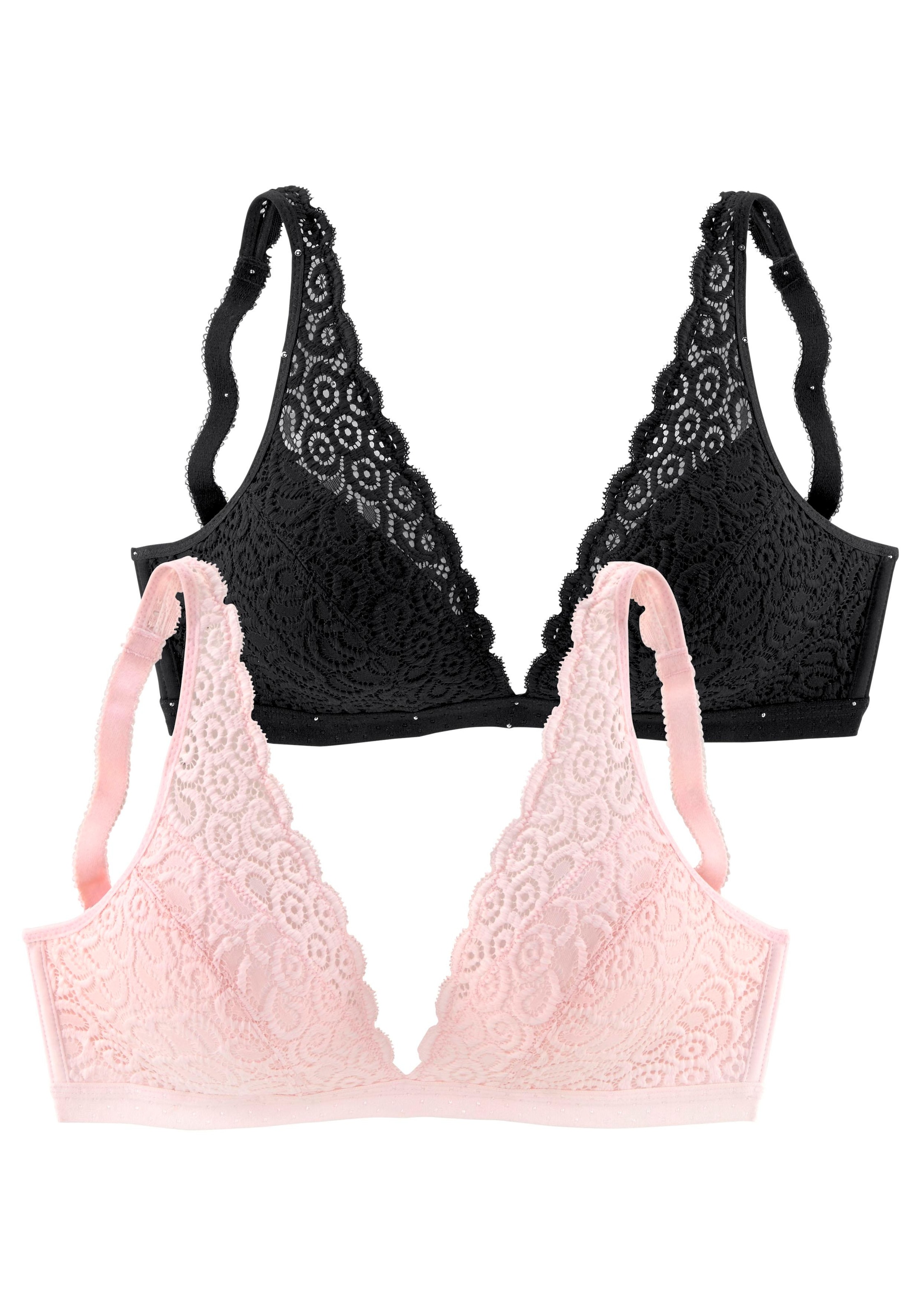 petite fleur Bralette-BH, (Packung, 2 Stück), ohne Bügel aus Spitze, Dessous