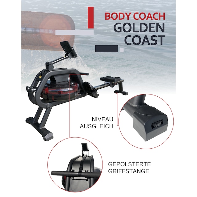 body coach Rudergerät »Wasser-Rudergerät Gold Coast«, (Set, mit Brustgurt)  online bei OTTO bestellen | OTTO