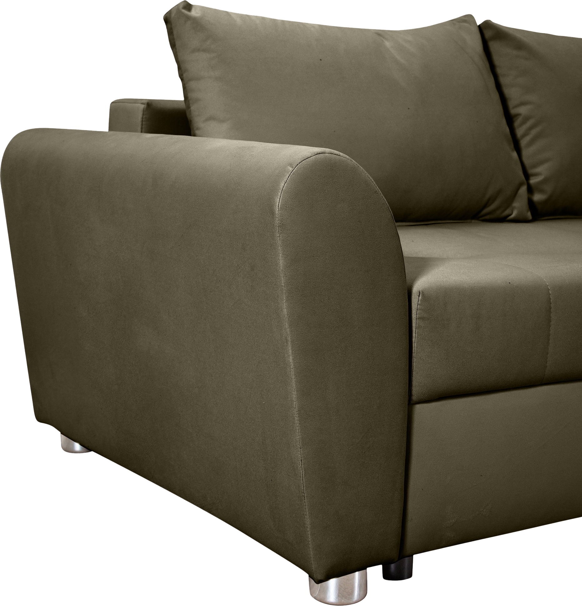 COLLECTION AB Ecksofa »JANA«, Ecksofa,Bettfunktion,Bettkasten,Bonnelfederkern,Rückenkissen