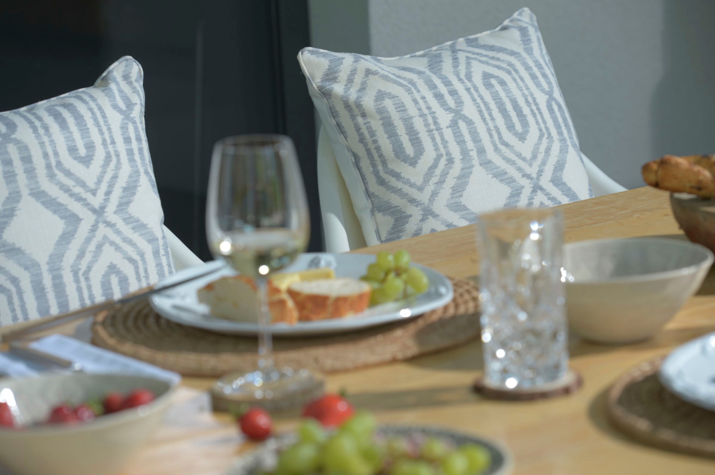 H.O.C.K. Dekokissen »Toledo« Outdoor, Ikat-Muster, schmutz-& wasserabweisend, mit Reißverschluss